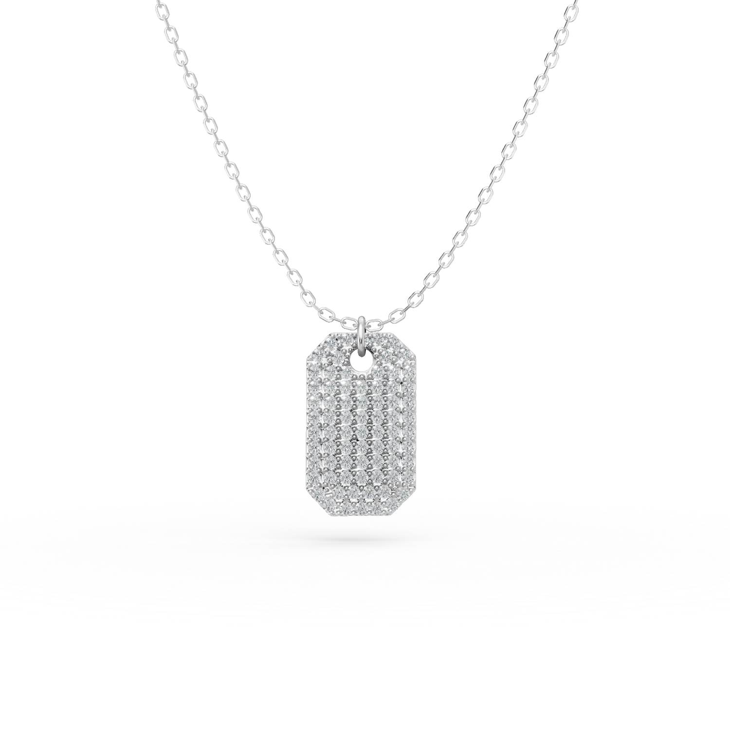 Lant cu pandantiv geometric din argint cu zirconii