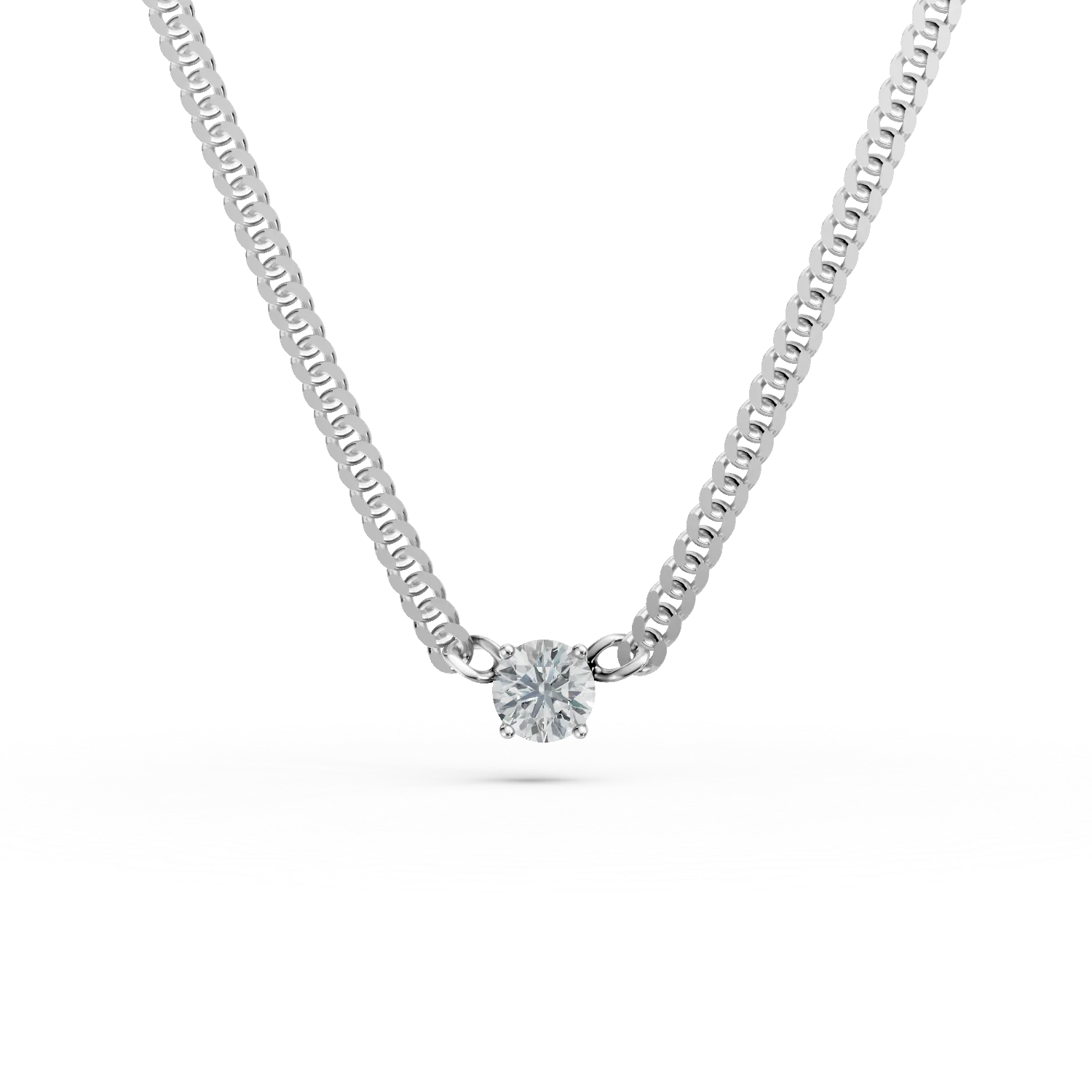 Lant din argint cu zirconia solitaire