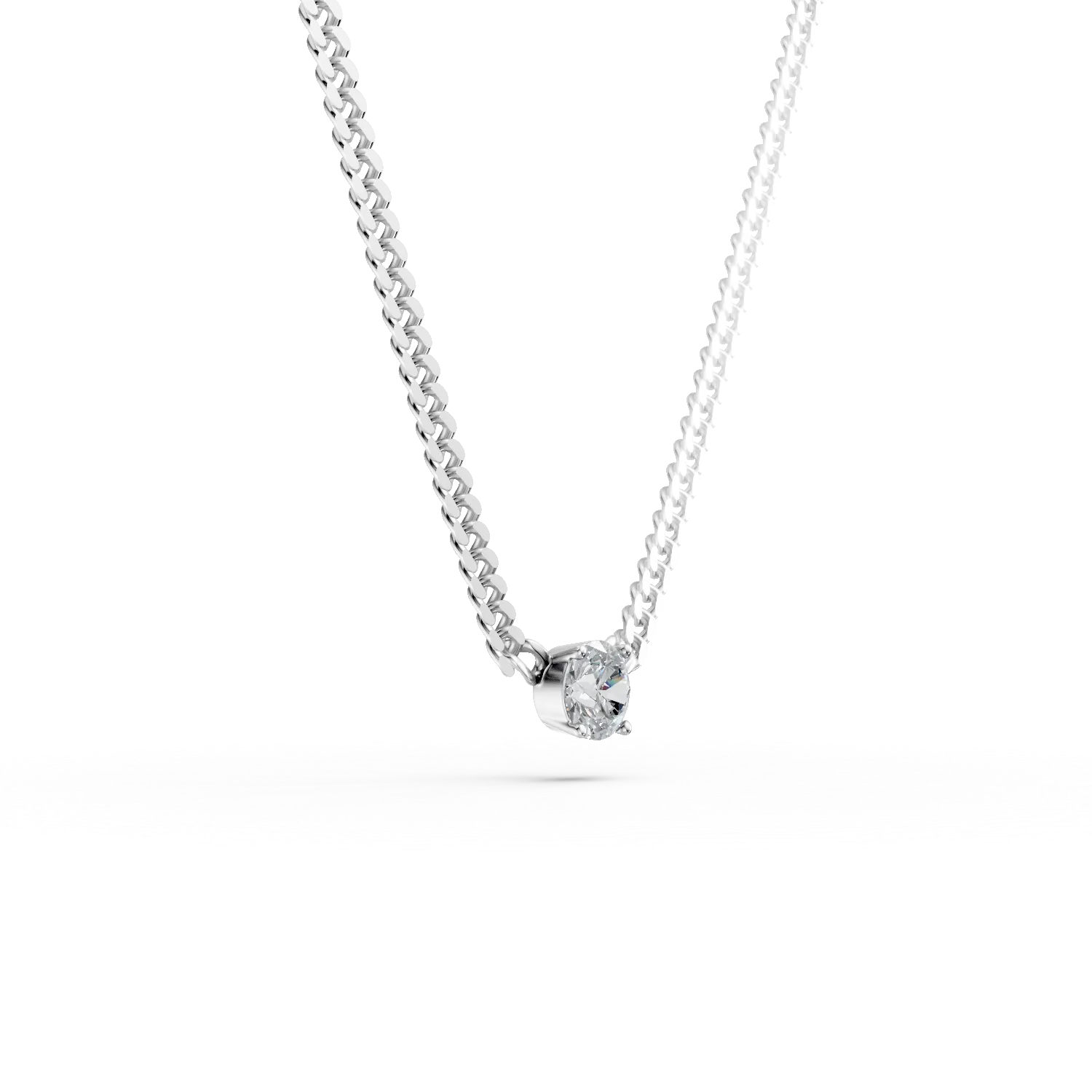 Lant din argint cu zirconia solitaire