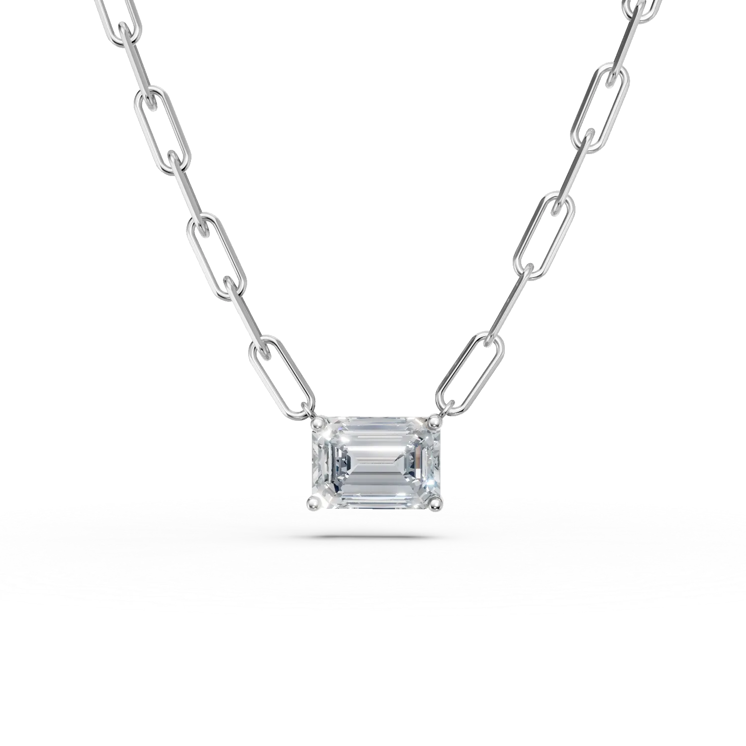 Lant cu pandantiv din argint cu zirconia solitaire