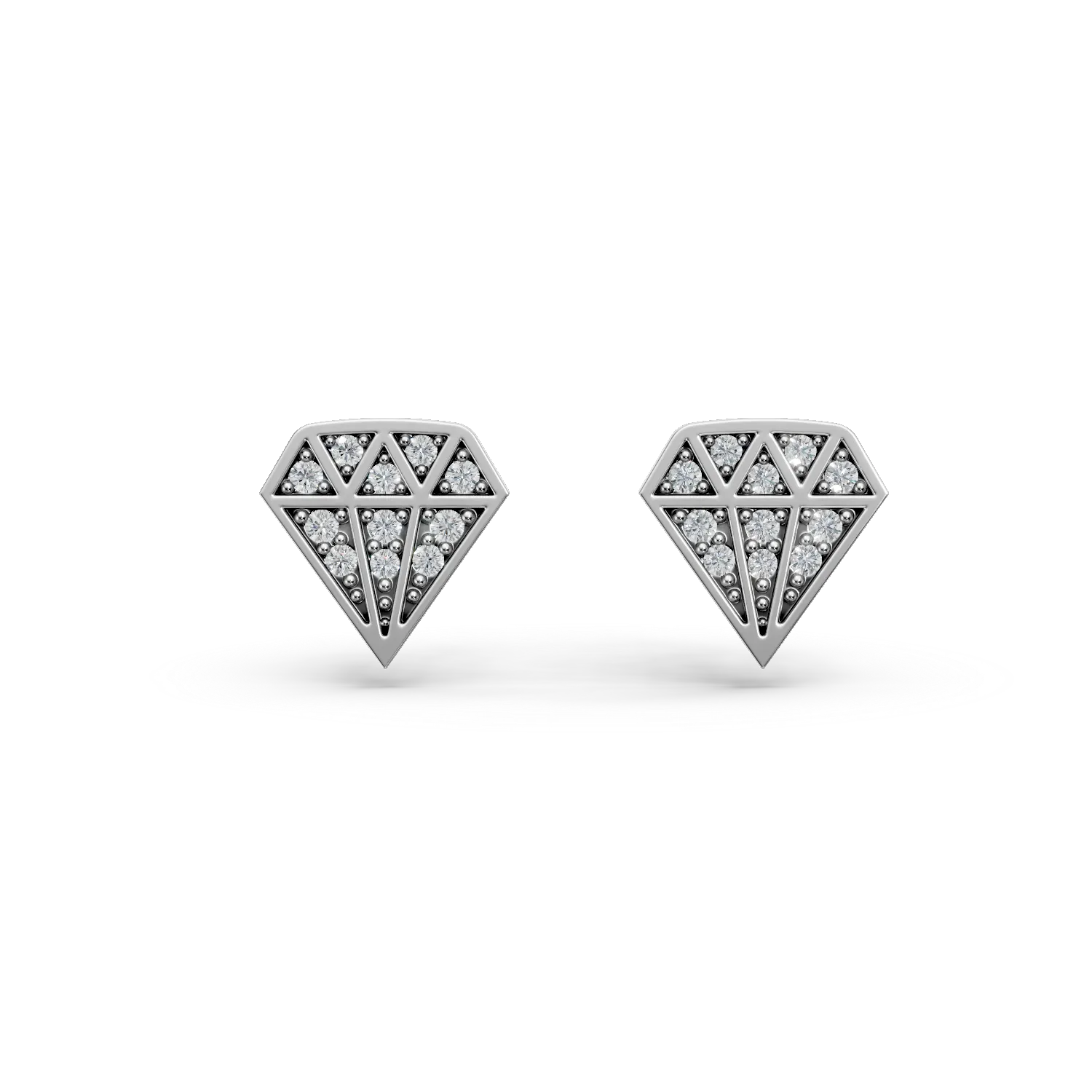 Cercei diamant din argint cu zirconii