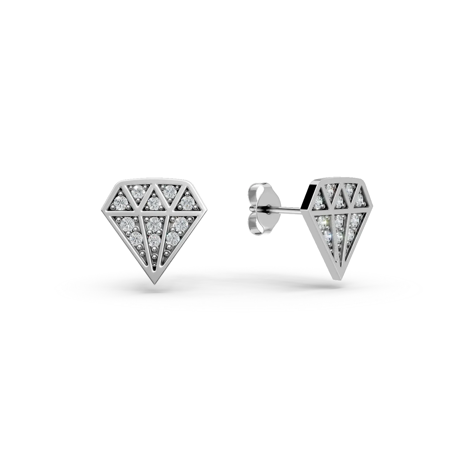 Cercei diamant din argint cu zirconii