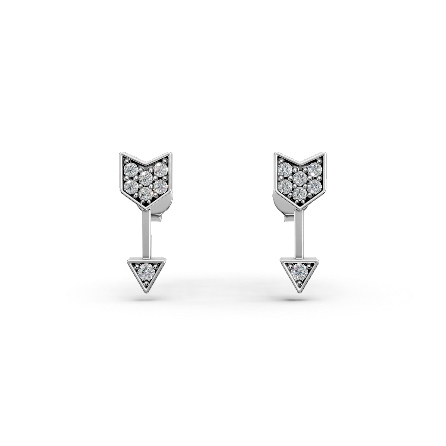 Cercei sageata din argint cu zirconii