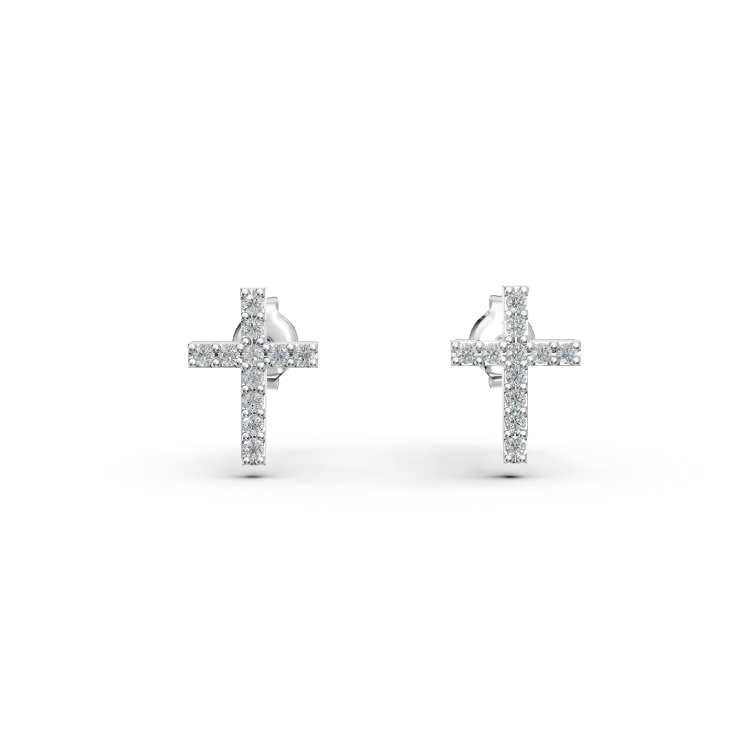 Cercei cruciulite din argint cu zirconii