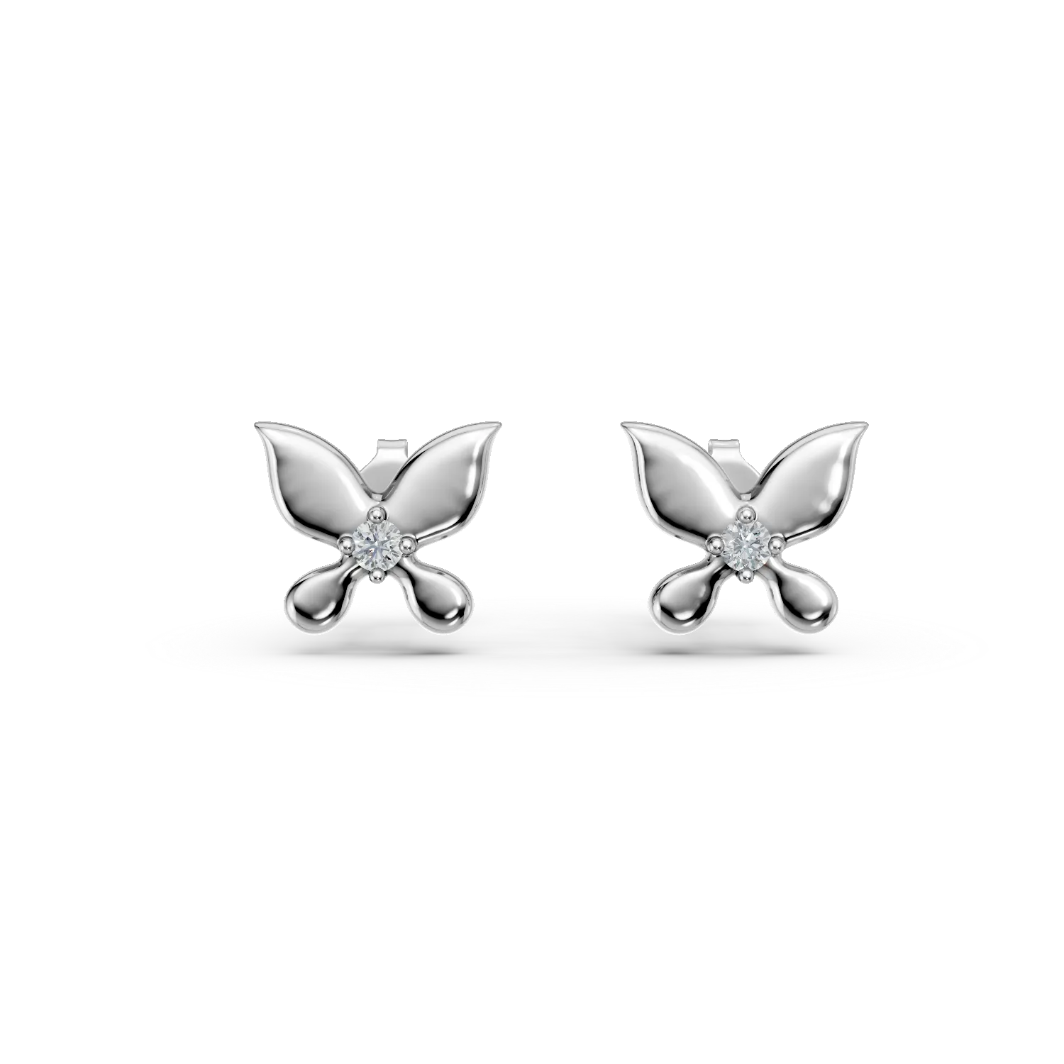 Cercei fluturi din argint cu zirconii