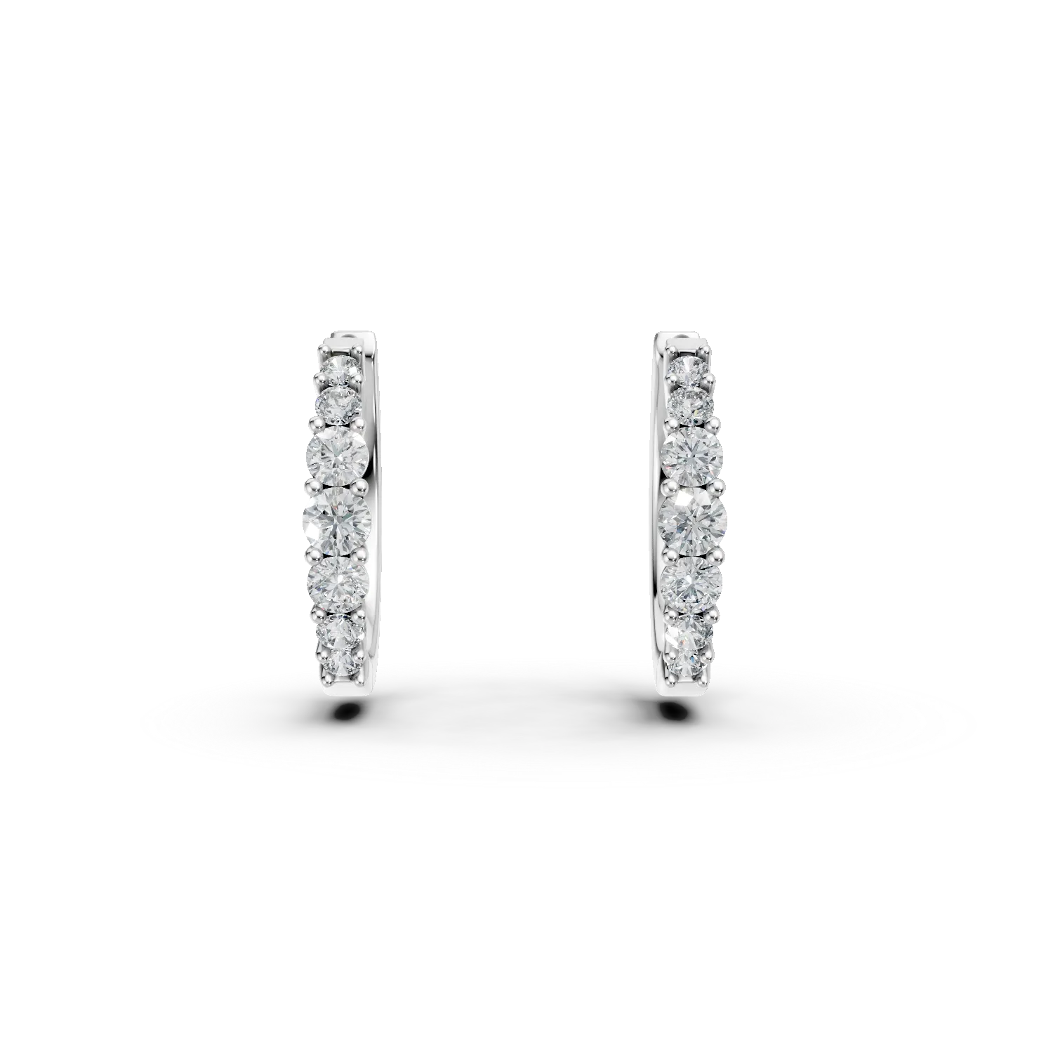 Cercei creole din argint cu zirconii