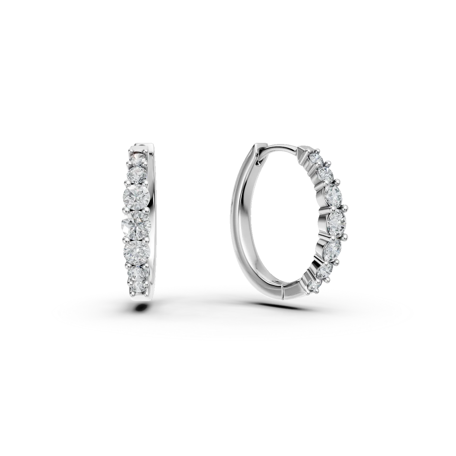 Cercei creole din argint cu zirconii