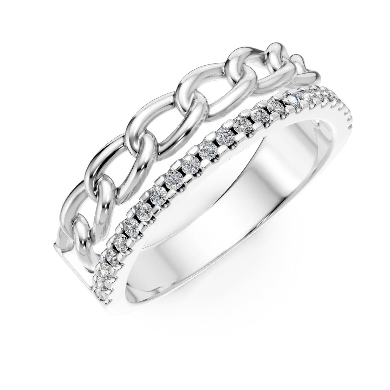 Inel semi eternity din argint cu zirconii