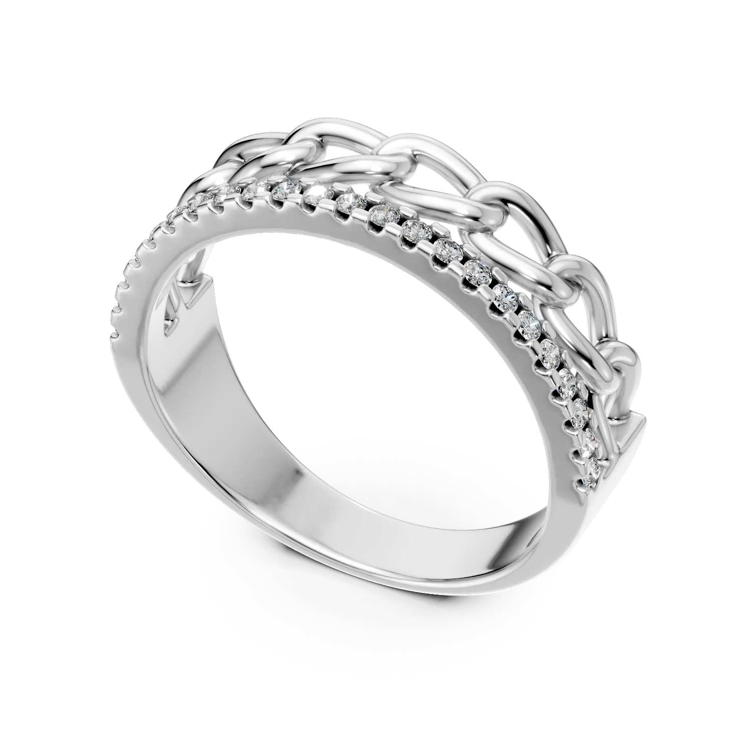 Inel semi eternity din argint cu zirconii