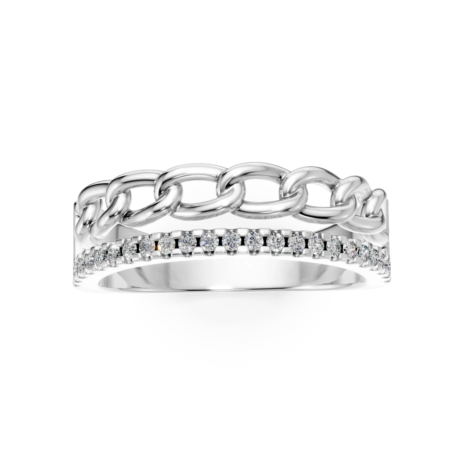 Inel semi eternity din argint cu zirconii