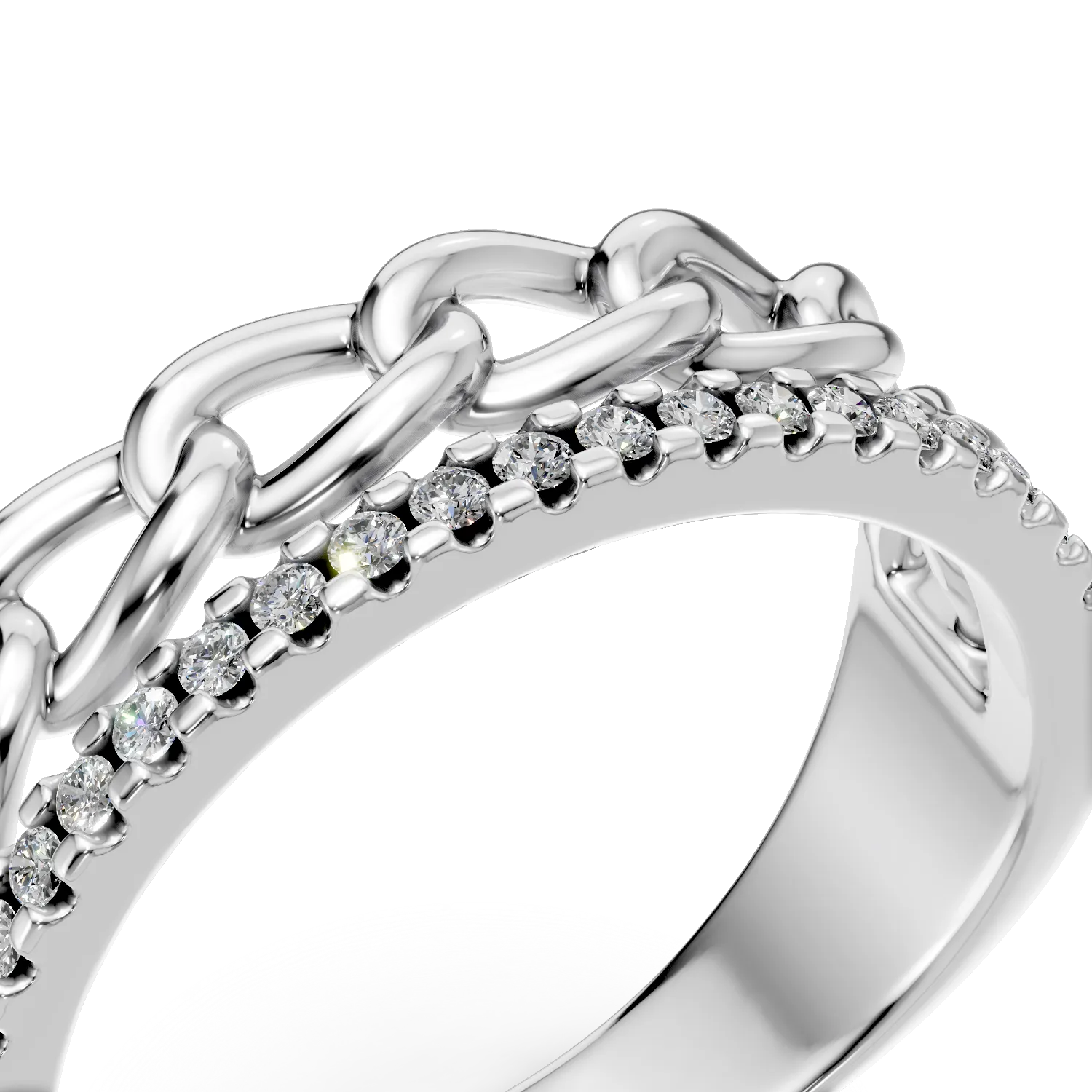 Inel semi eternity din argint cu zirconii