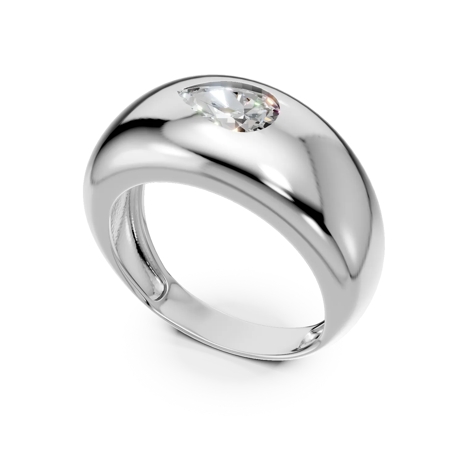 Inel din argint cu zirconia solitaire - Imagine 2