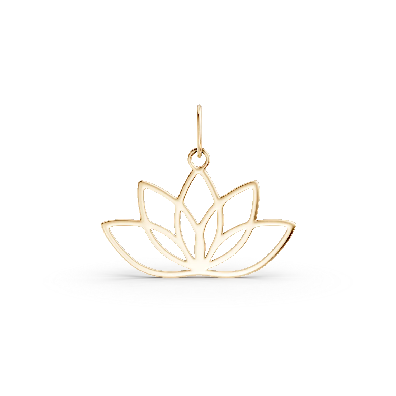 Pandantiv lotus din aur galben