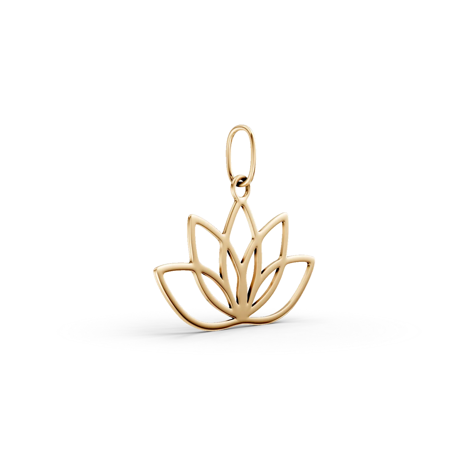 Pandantiv lotus din aur galben