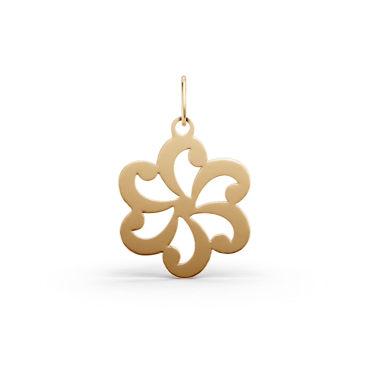 Pandantiv floare din aur galben