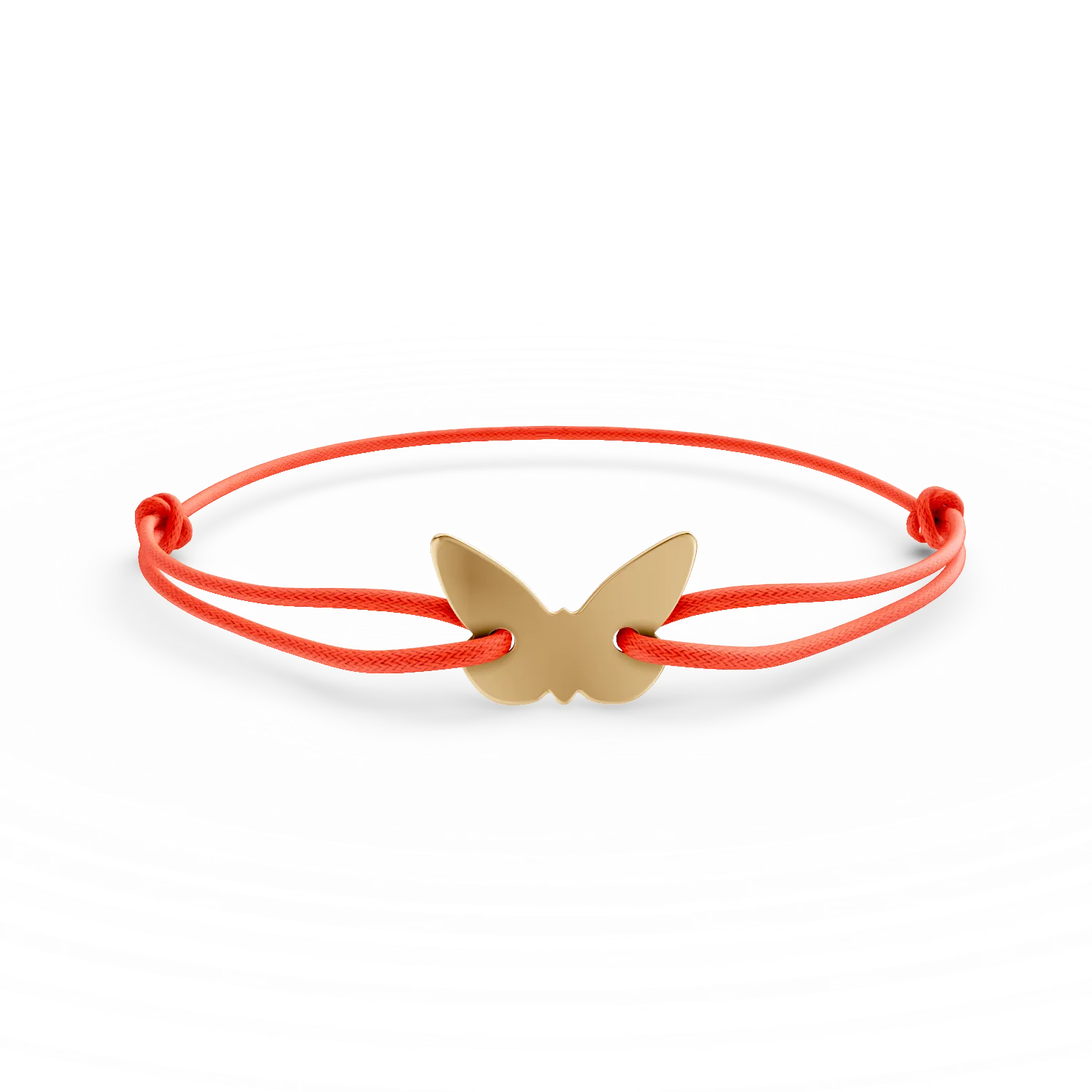 Bratara cu snur si pandantiv fluture din aur galben - imagine 6