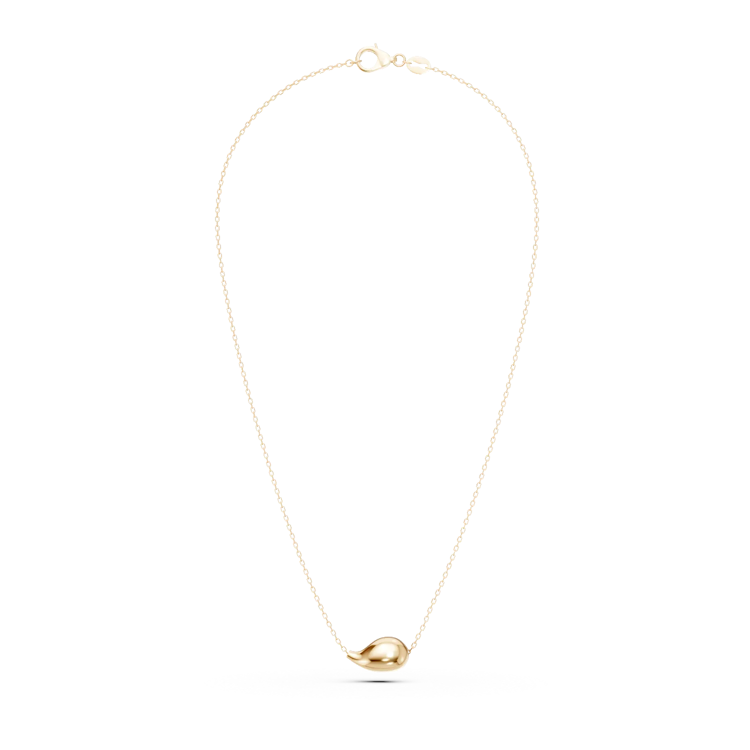 Lant cu pandantiv lacrima din aur galben