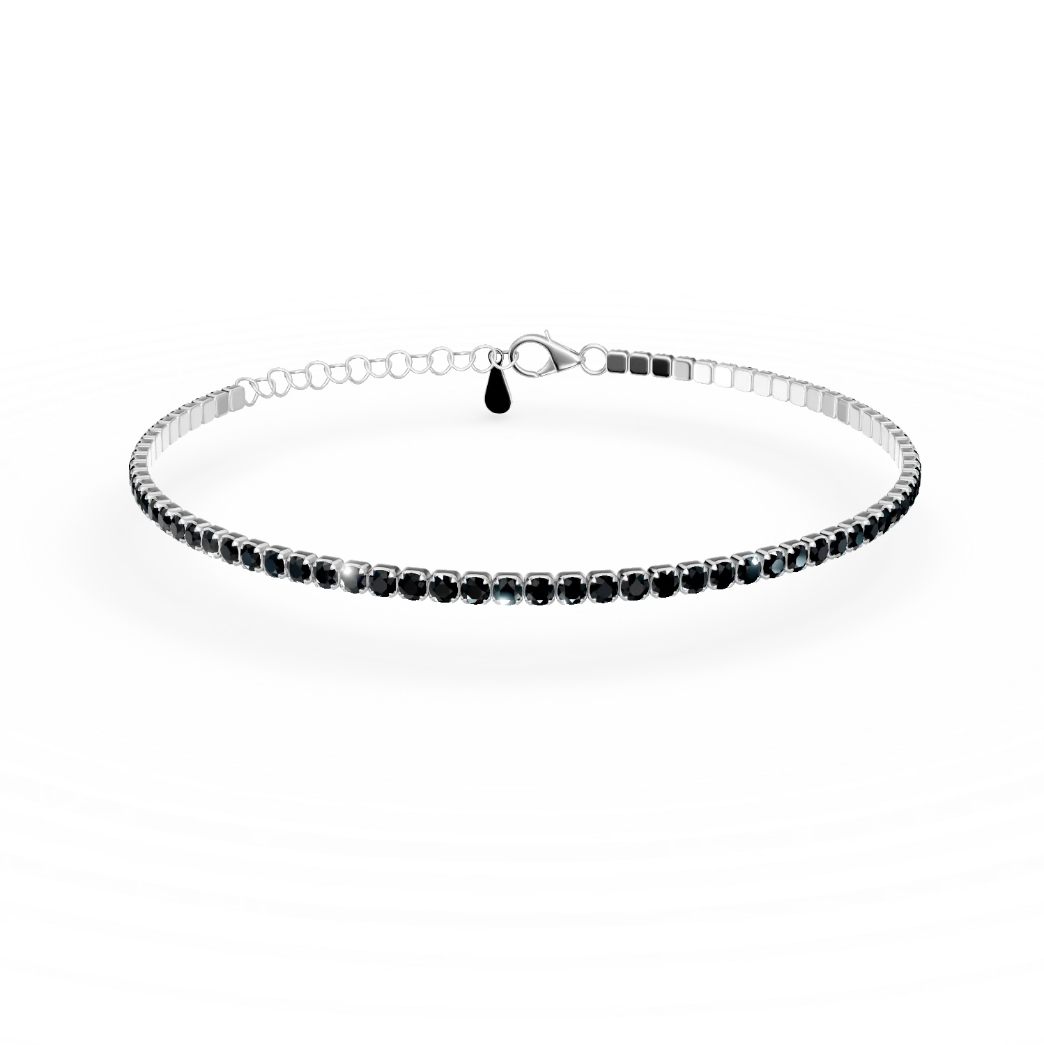 Bratara tennis din argint cu zirconii negre - imagine 6