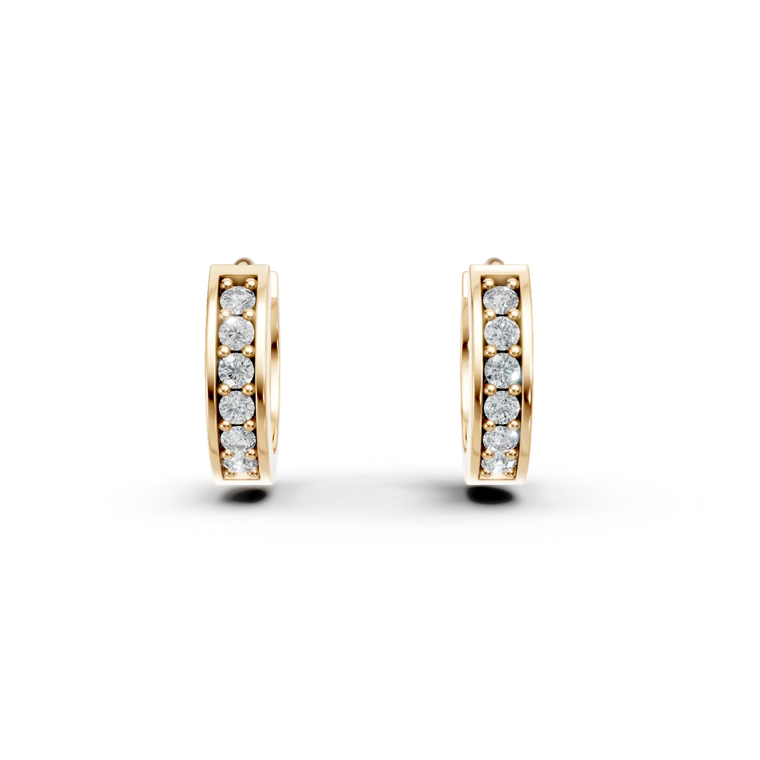 Cercei creole din aur galben cu zirconii