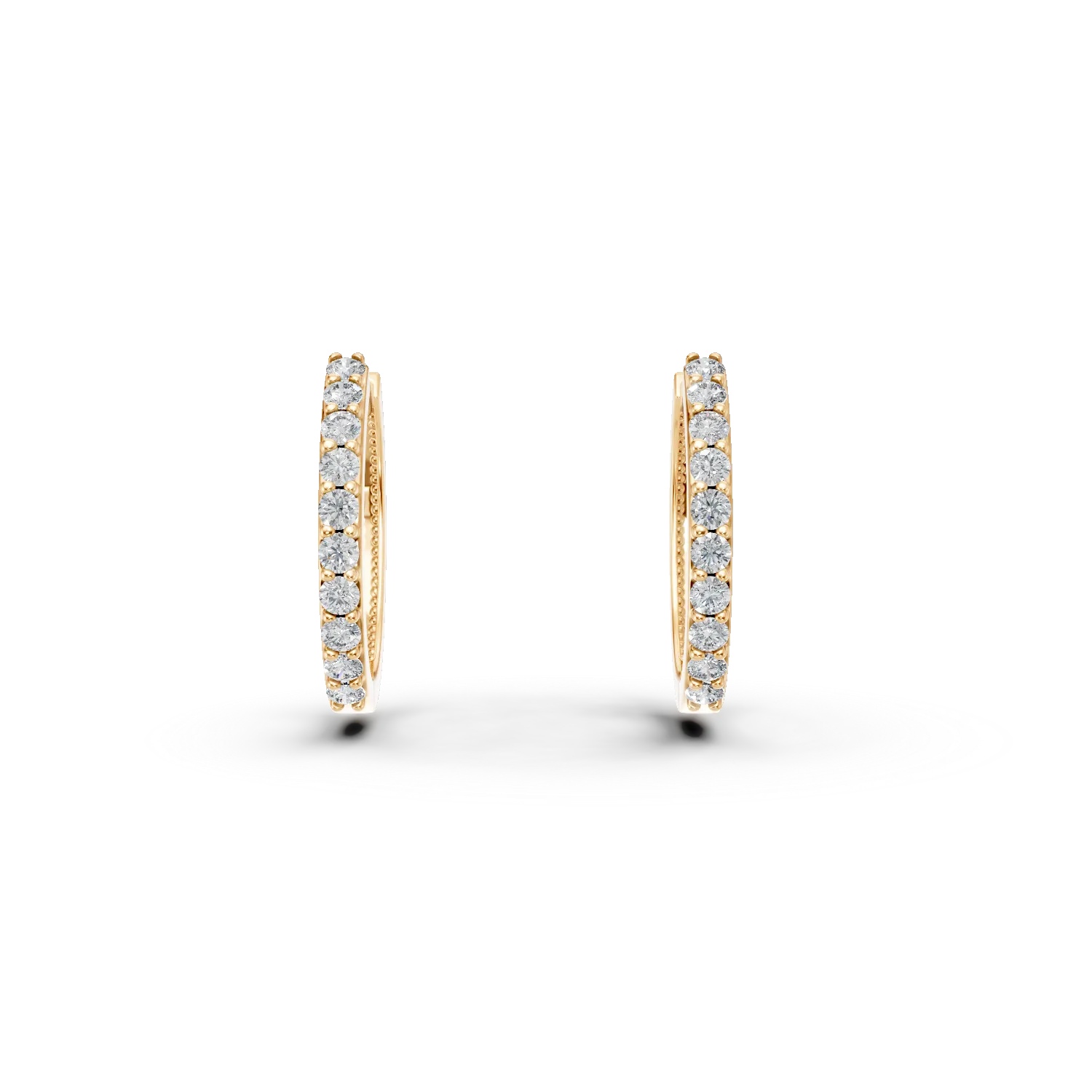 Cercei creole din aur galben cu zirconii