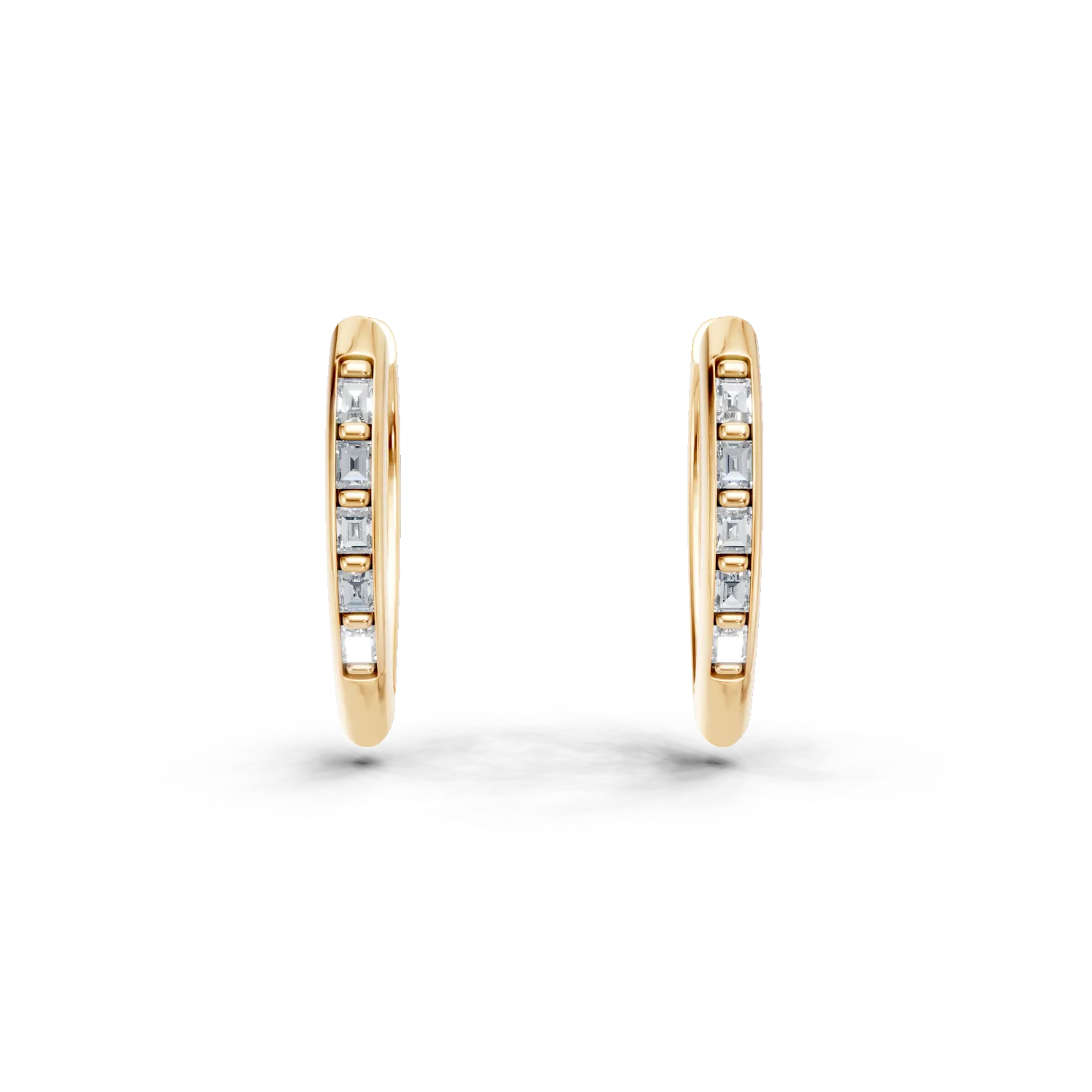 Cercei geometrici din aur galben cu zirconii multicolore