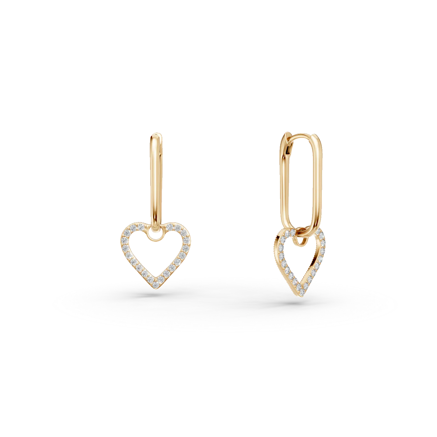 Cercei inimi din aur galben cu zirconii Apparel & Accessories > Jewelry > Earrings DAAR 2 Cercei inimi din aur galben cu zirconii Apparel & Accessories > Jewelry > Earrings DAAR 2