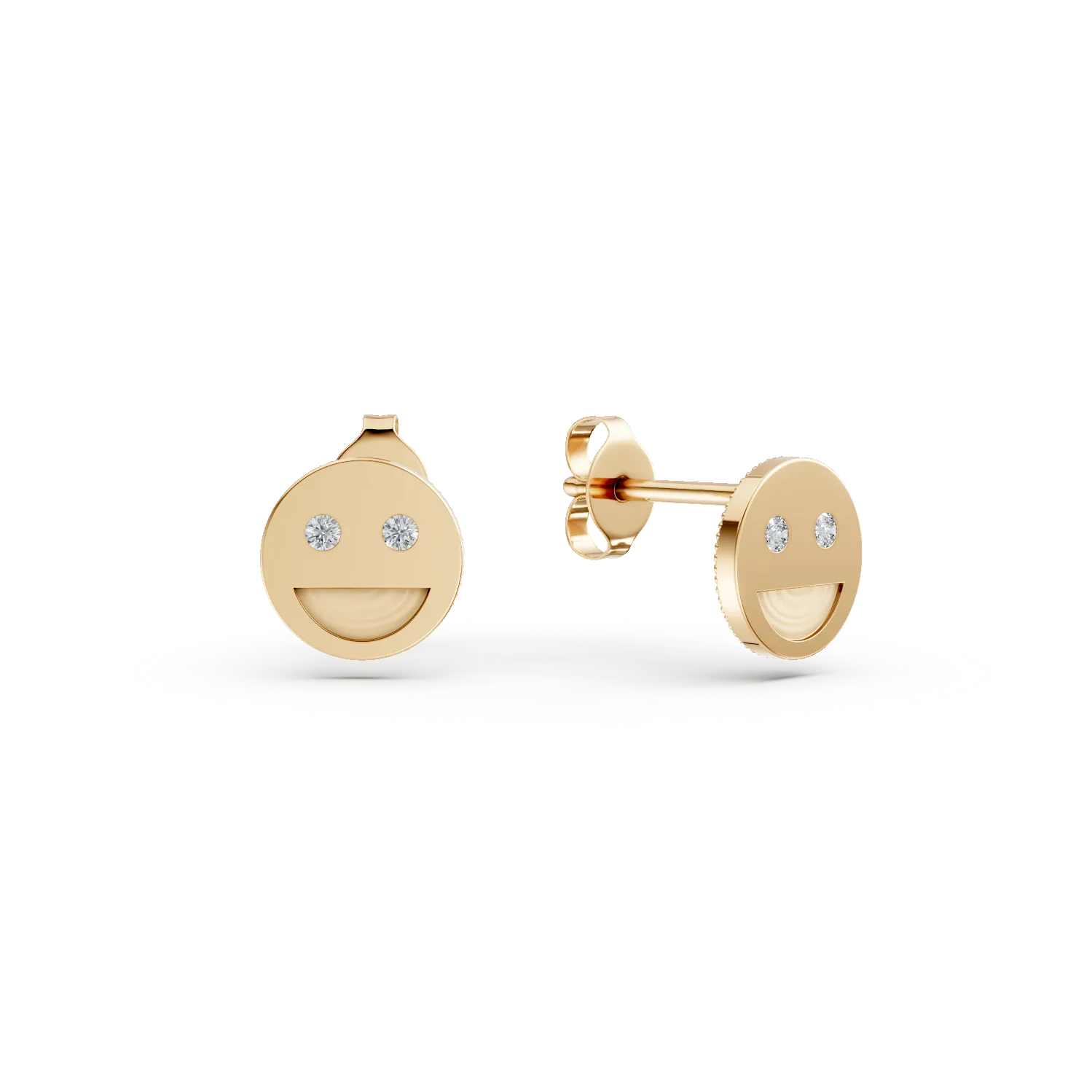 Cercei smiley din aur galben cu zirconii Apparel & Accessories > Jewelry > Earrings DAAR 2 Cercei smiley din aur galben cu zirconii Apparel & Accessories > Jewelry > Earrings DAAR 2
