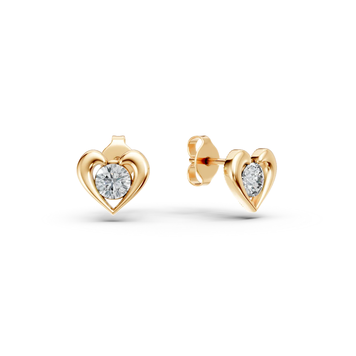 Cercei inimi din aur galben cu zirconii Apparel & Accessories > Jewelry > Earrings DAAR 2 Cercei inimi din aur galben cu zirconii Apparel & Accessories > Jewelry > Earrings DAAR 2