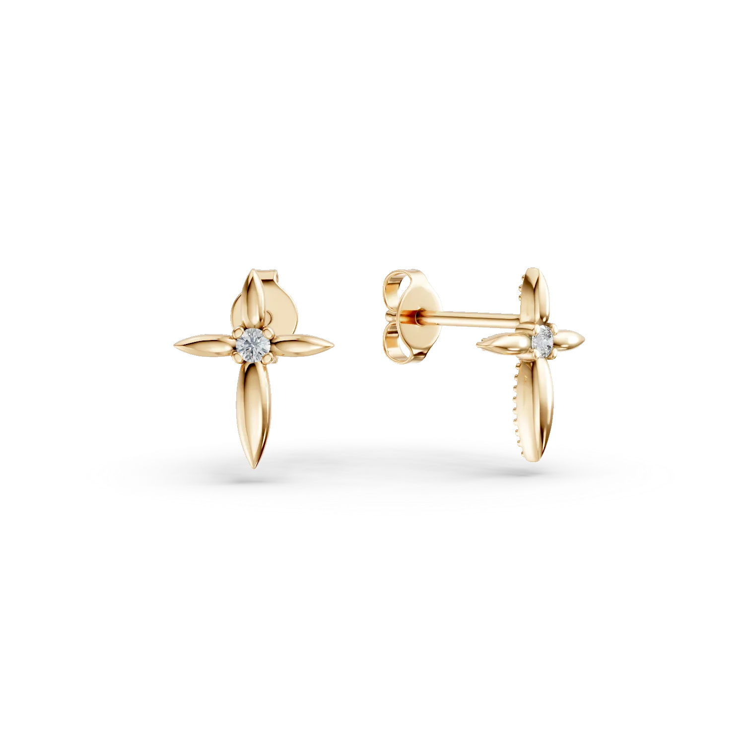 Cercei cruciulite din aur galben cu zirconii Apparel & Accessories > Jewelry > Earrings DAAR 2 Cercei cruciulite din aur galben cu zirconii Apparel & Accessories > Jewelry > Earrings DAAR 2