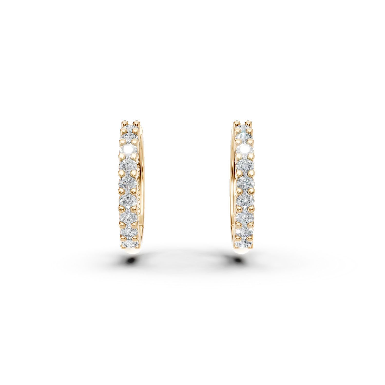 Cercei creole din aur galben cu zirconii