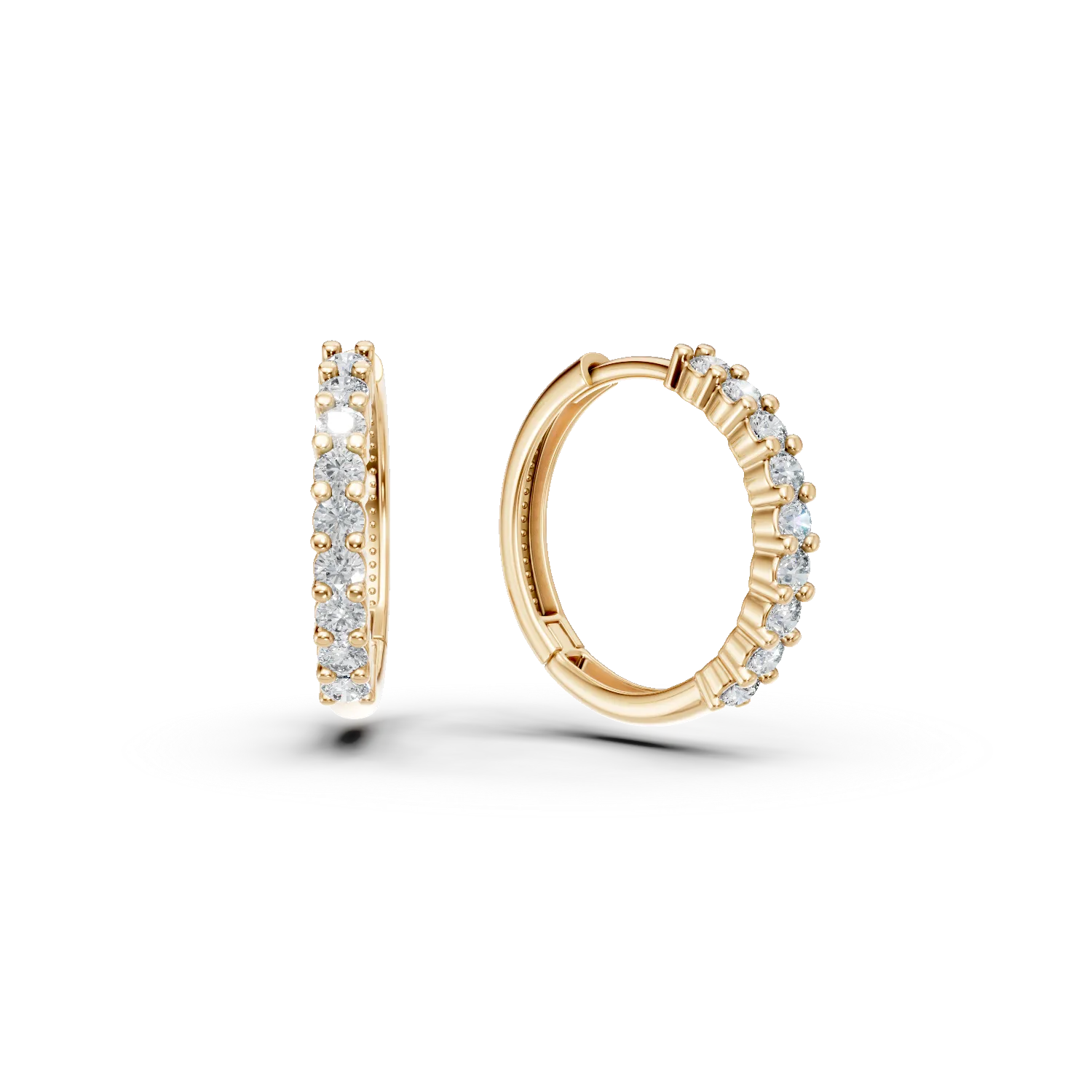 Cercei creole din aur galben cu zirconii