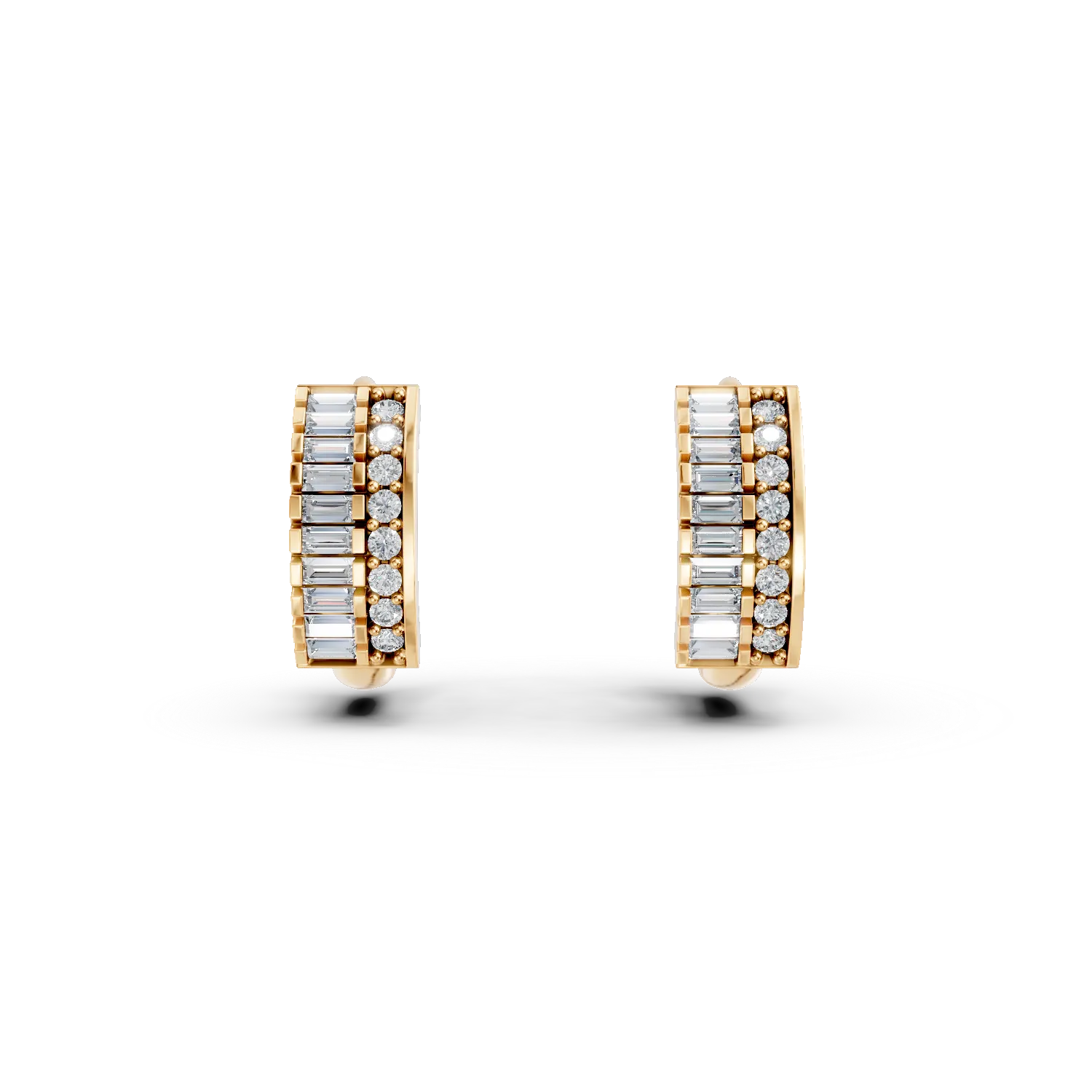 Cercei creole din aur galben cu zirconii