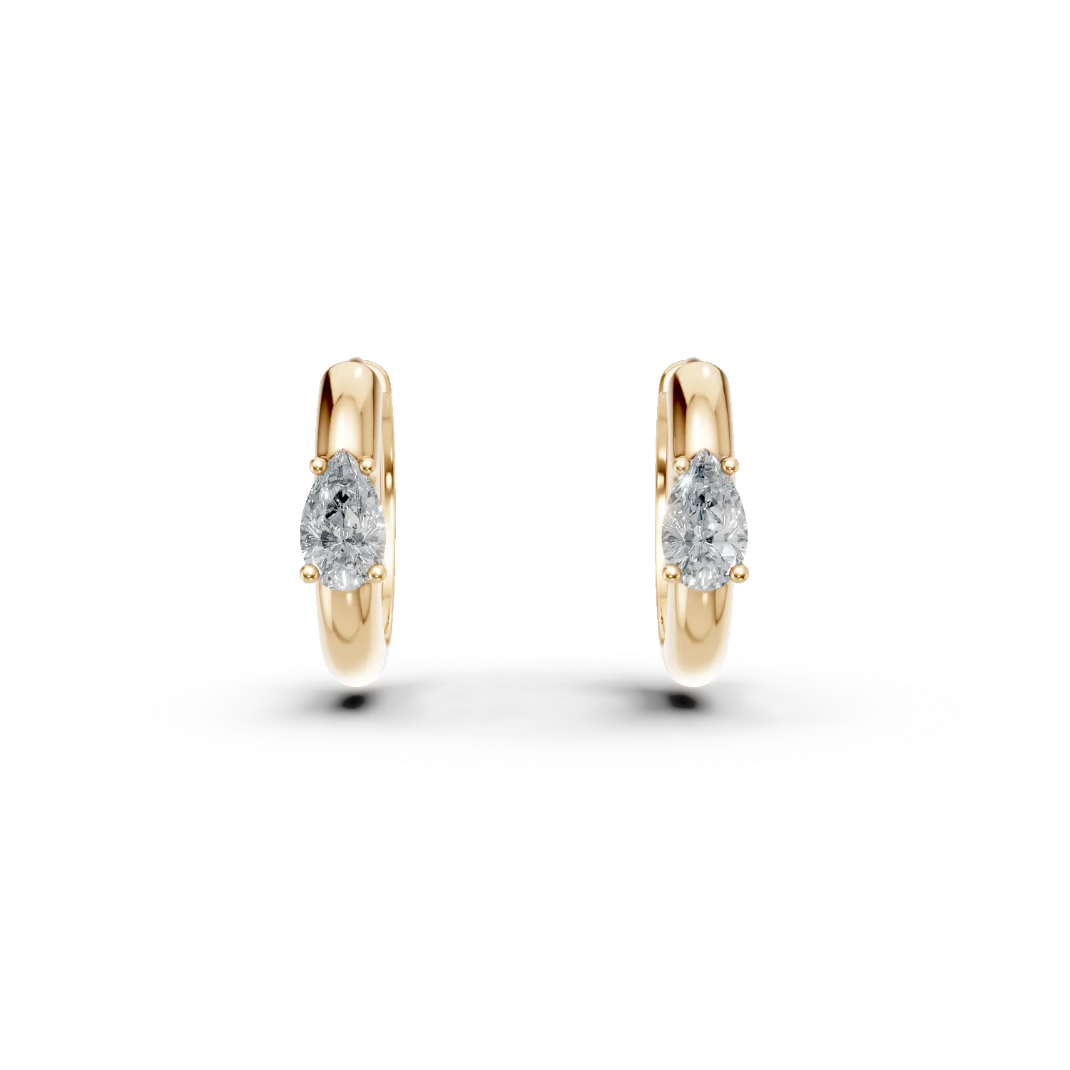 Cercei creole din aur galben cu zirconii