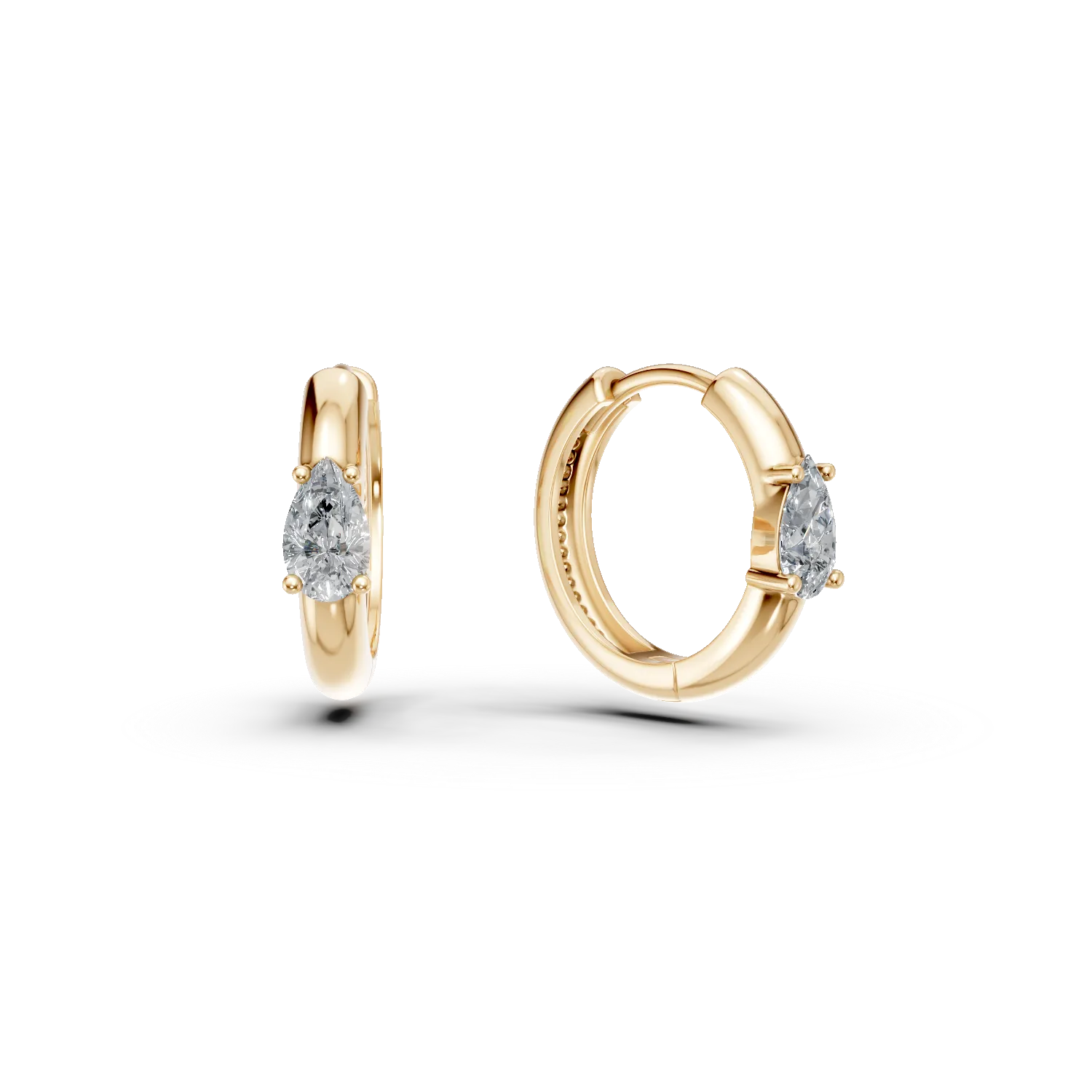 Cercei creole din aur galben cu zirconii