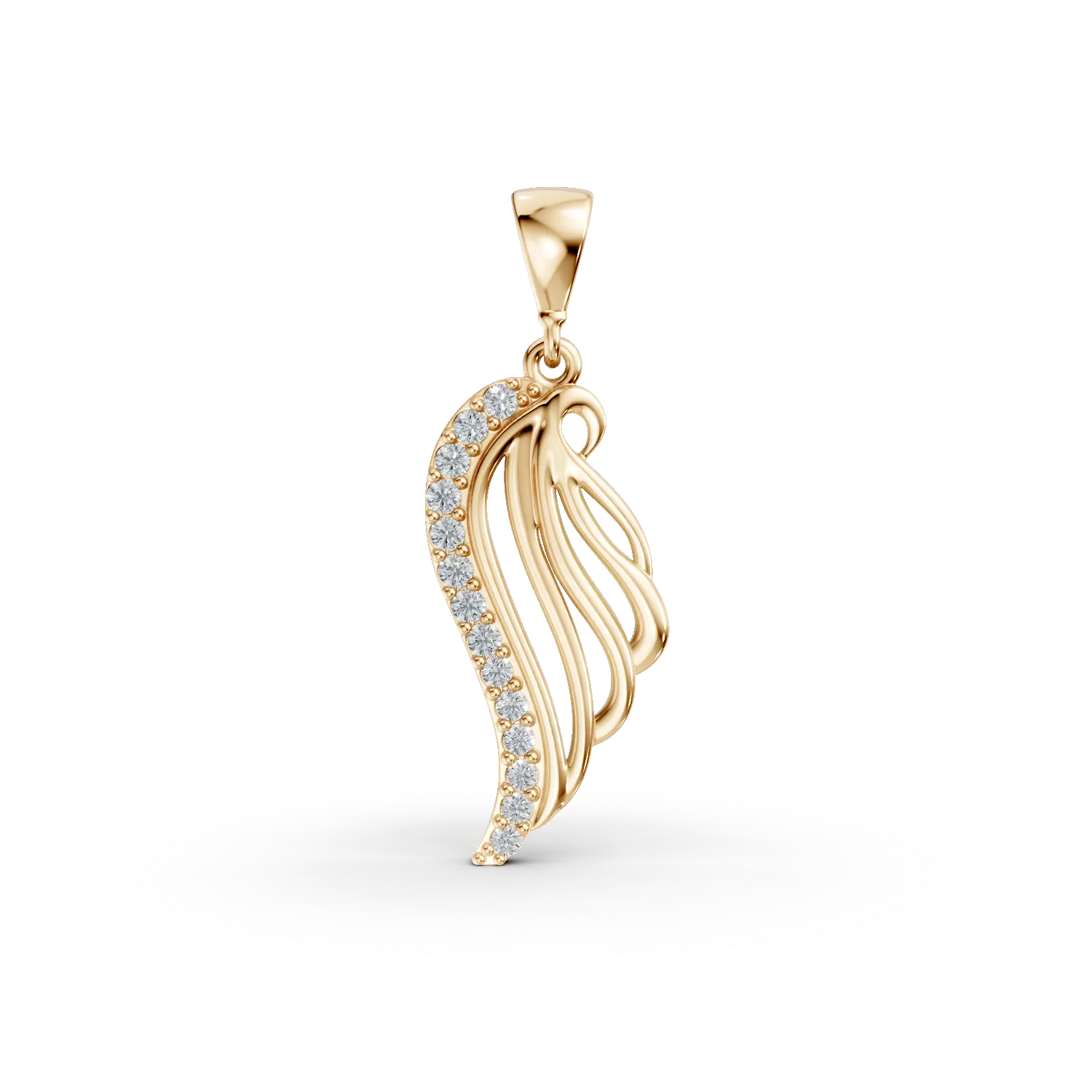 Pandantiv geometric din aur galben cu zirconii