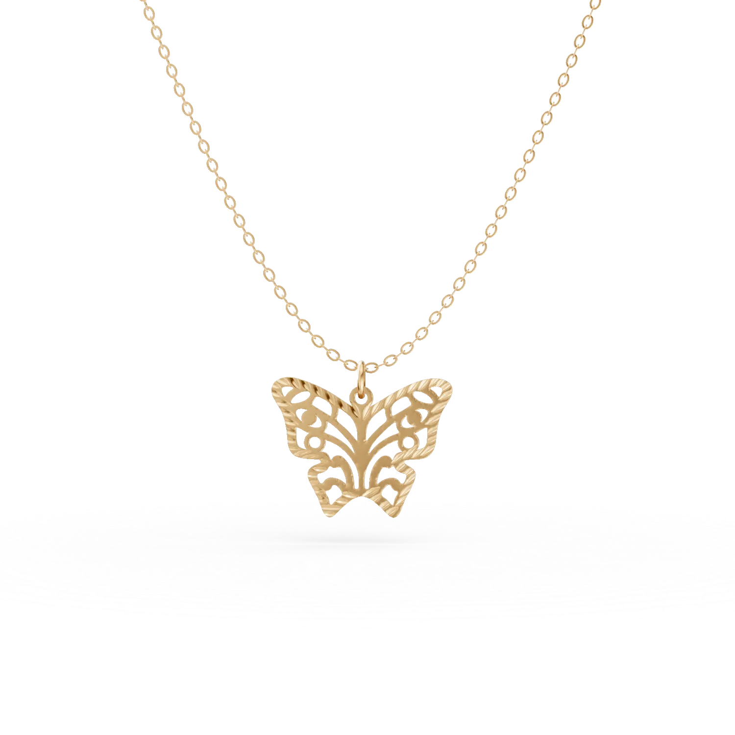 Lant cu pandantiv fluture din aur galben Apparel & Accessories > Jewelry > Necklaces DAAR 2 Lant cu pandantiv fluture din aur galben Apparel & Accessories > Jewelry > Necklaces DAAR 2