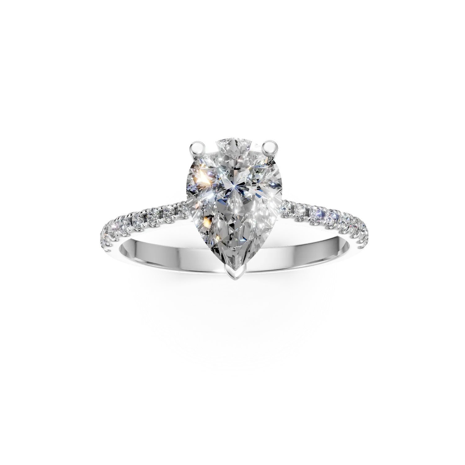 Inel de logodna din aur alb cu diamante de 1.8ct create in laborator