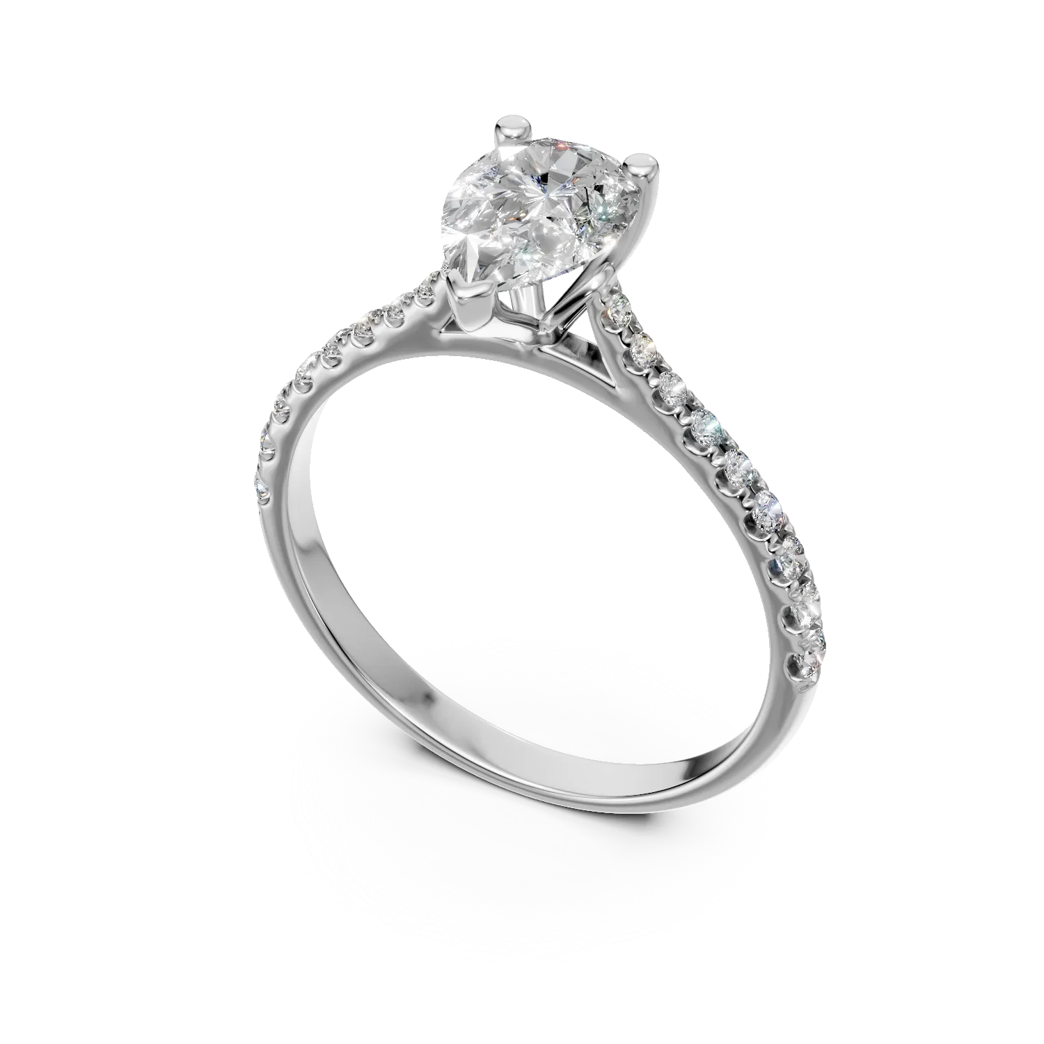 Inel de logodna din aur alb cu diamante create in laborator de 1.2ct