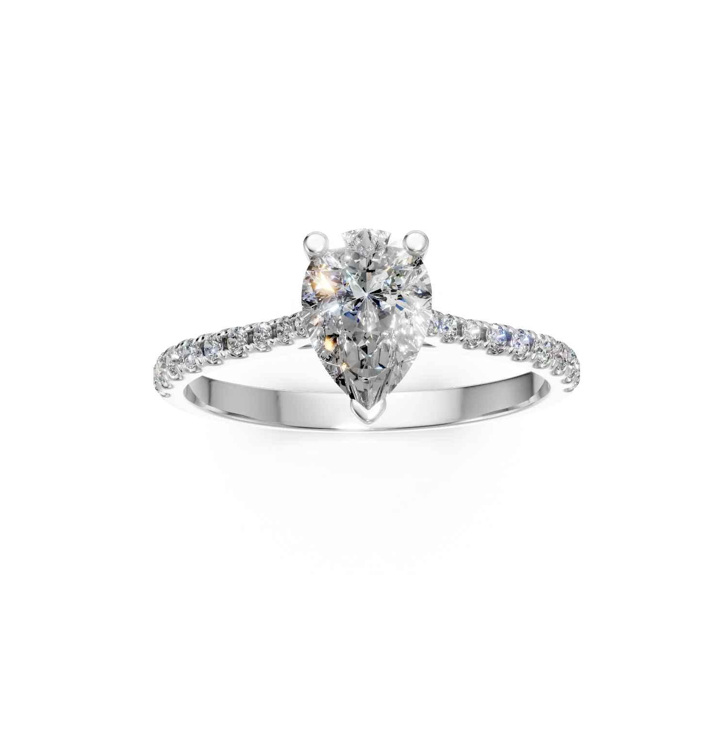 Inel de logodna din aur alb cu diamante create in laborator de 1.2ct