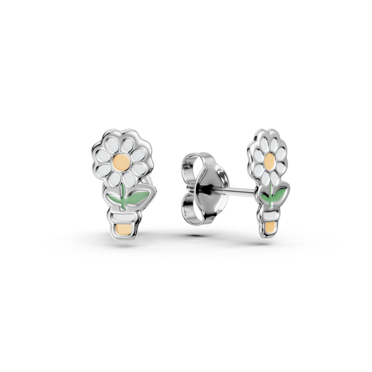 Cercei floare din argint pentru copii