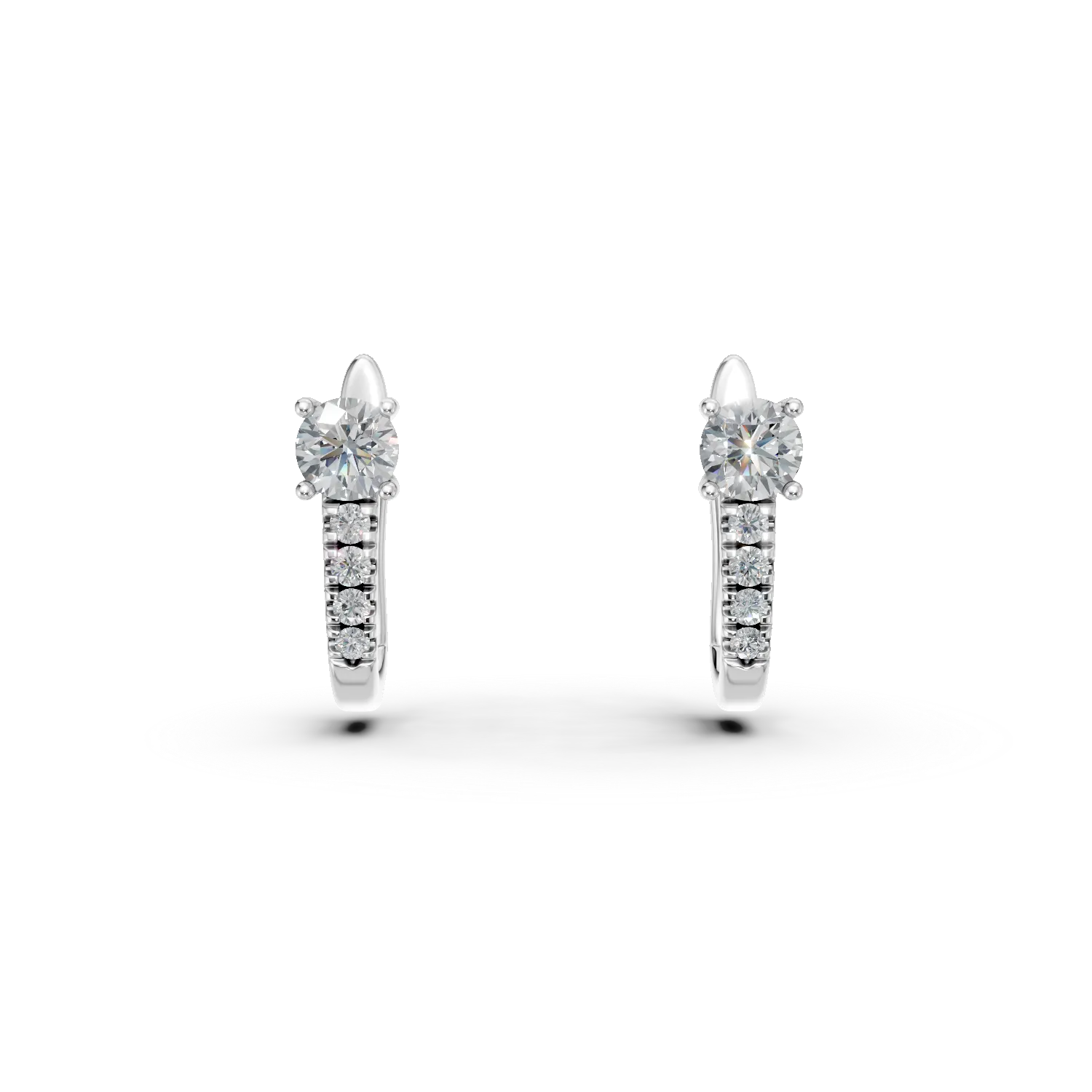 Cercei din aur alb cu diamante create in laborator de 0.3ct