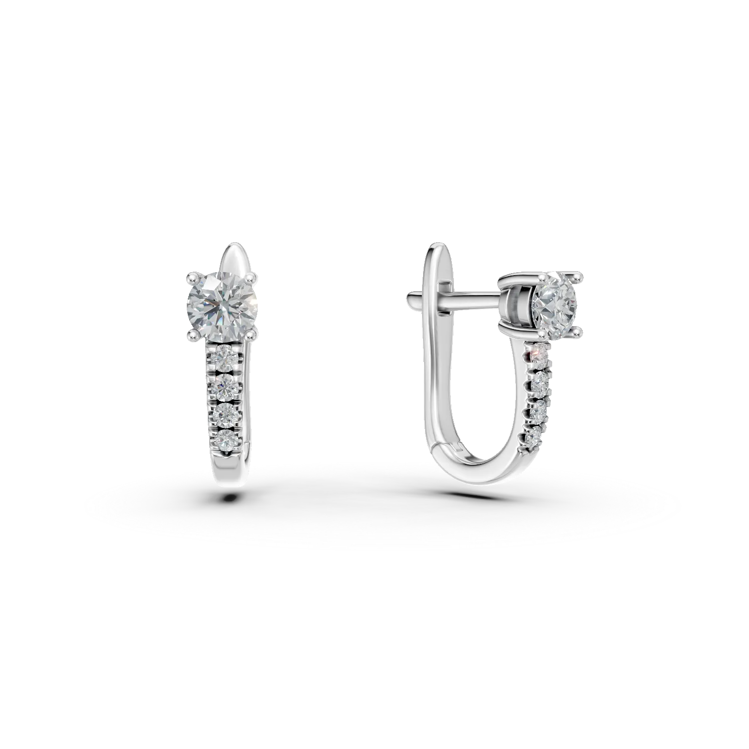 Cercei din aur alb cu diamante create in laborator de 0.3ct