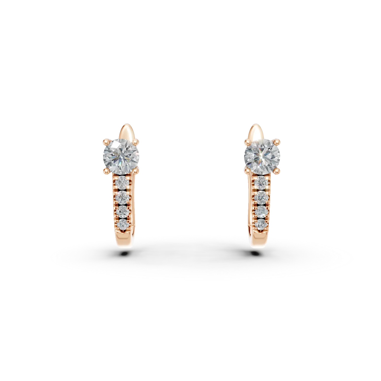 Cercei din aur galben cu diamante create in laborator de 0.3ct