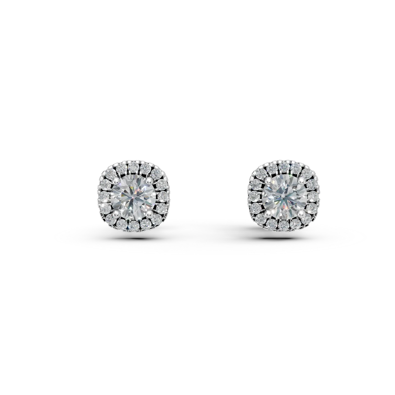 Cercei din aur alb cu diamante create in laborator de 0.7ct
