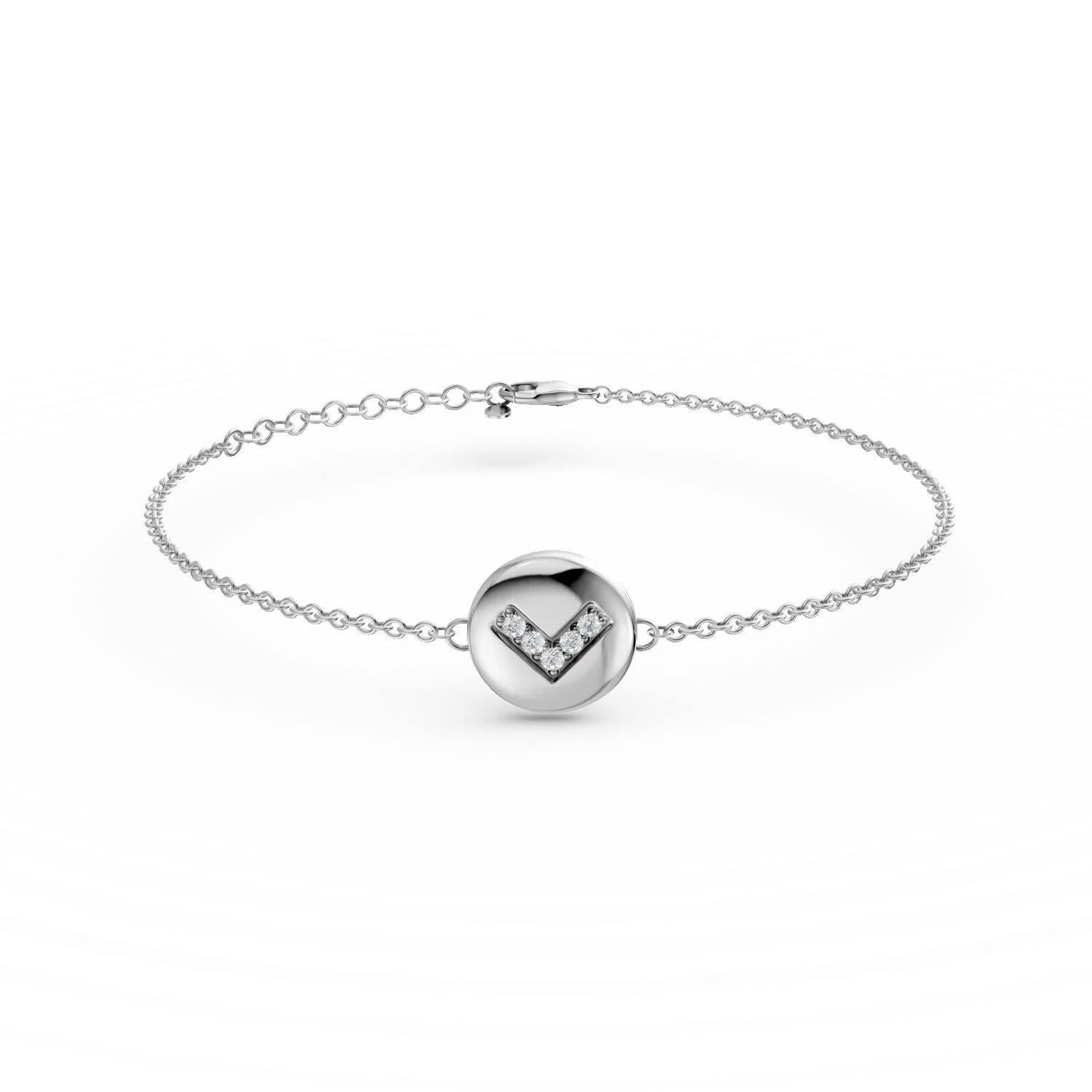 Bratara Smile or Frown cu pandantiv din argint cu diamante de 0.08ct create in laborator