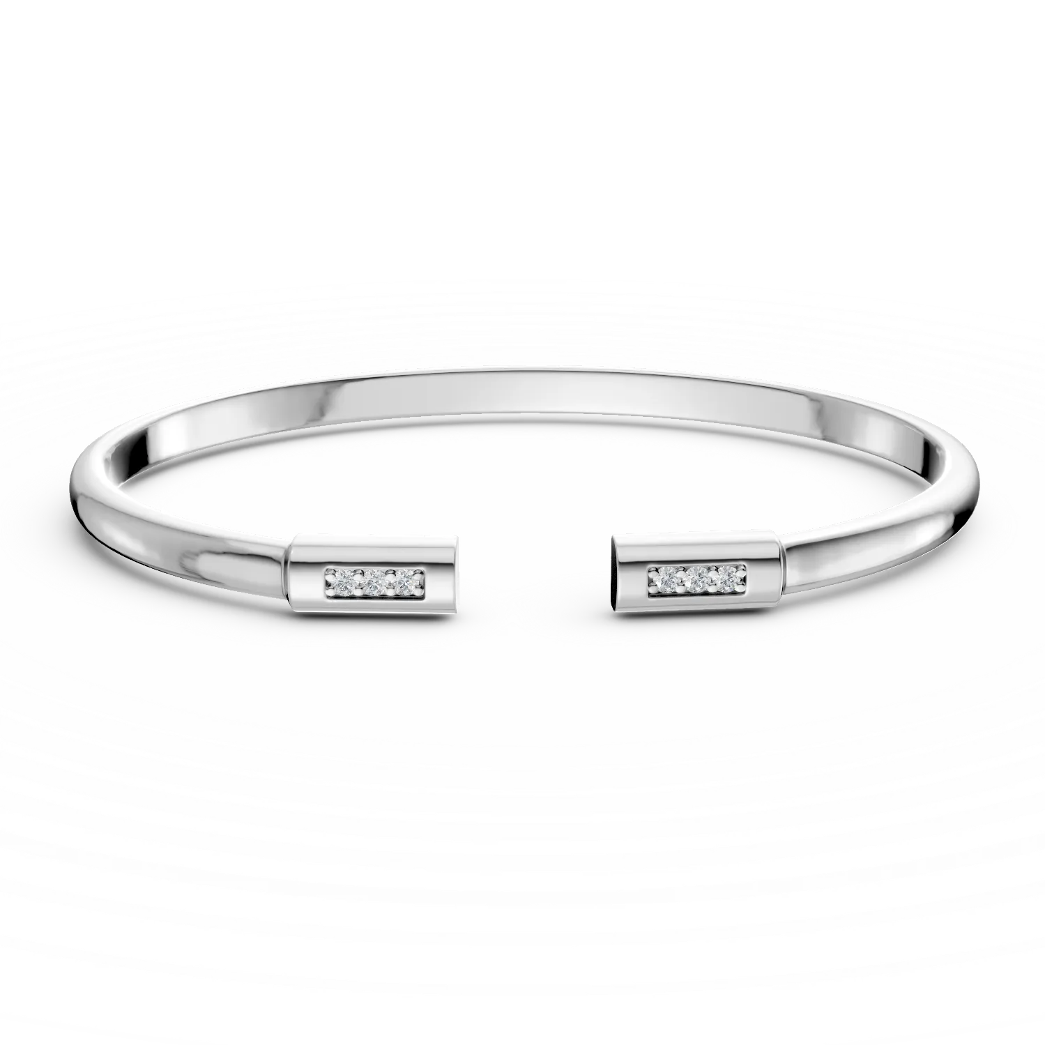 Bratara fixa deschisa Talk to me din argint cu diamante de 0.07ct create in laborator