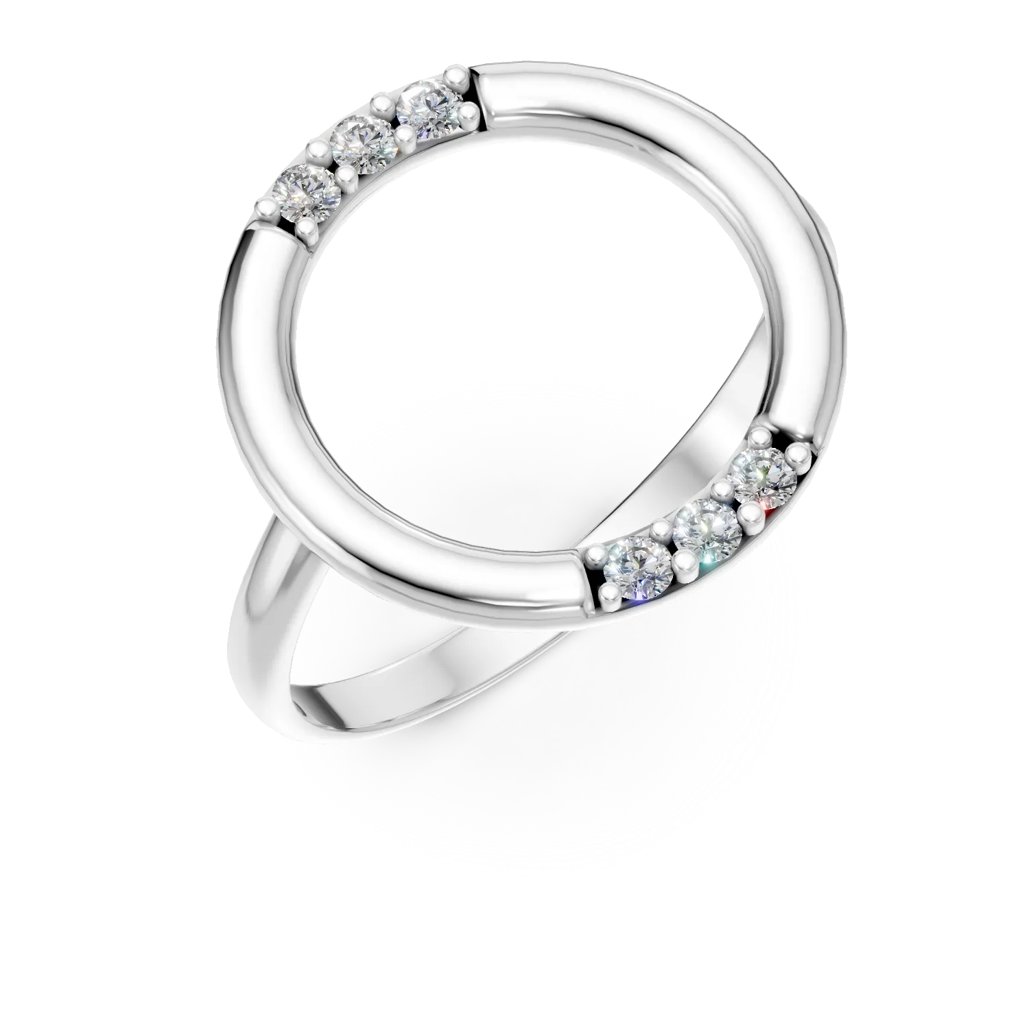 Inel Surprise din argint cu diamante de 0.1ct create in laborator