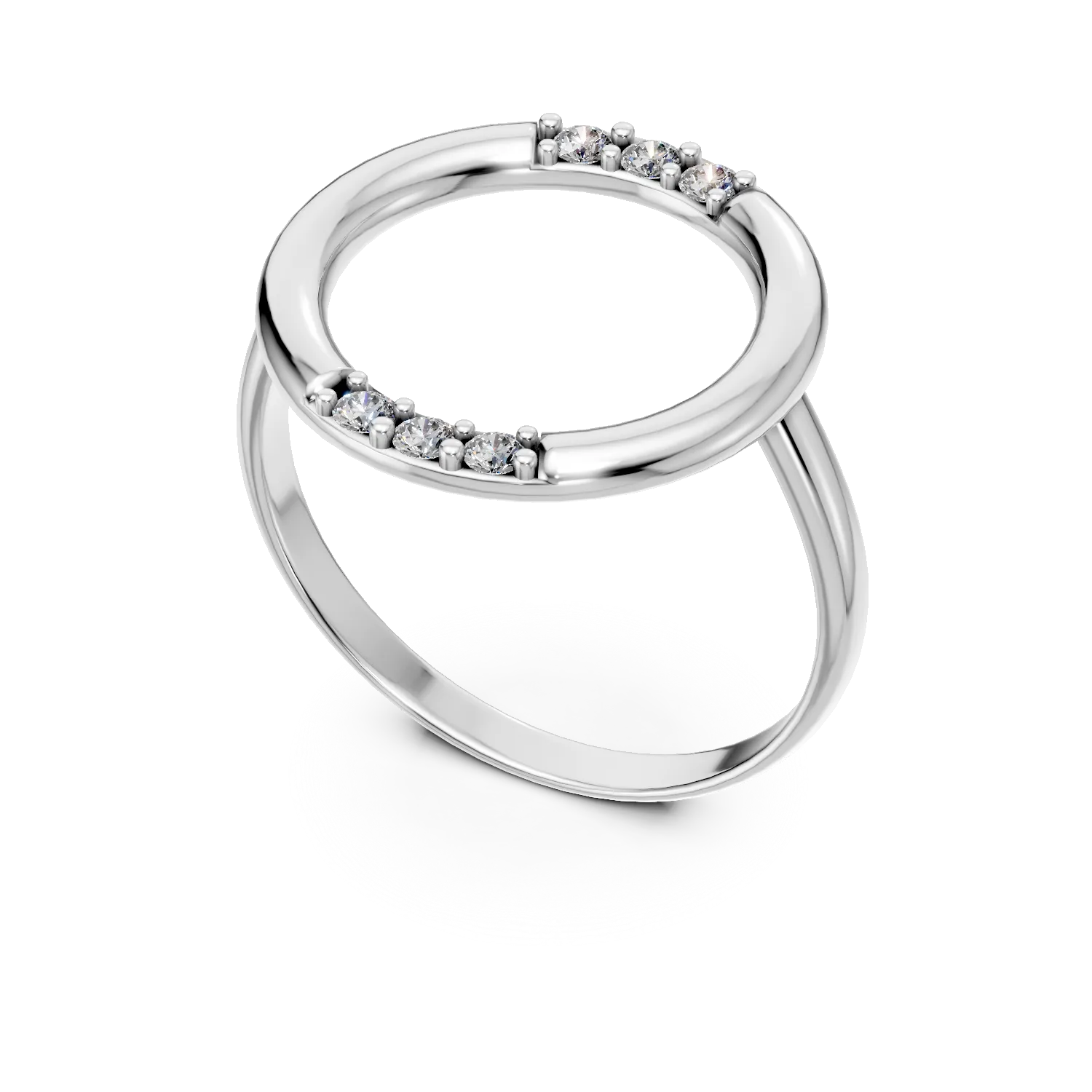 Inel Surprise din argint cu diamante de 0.1ct create in laborator