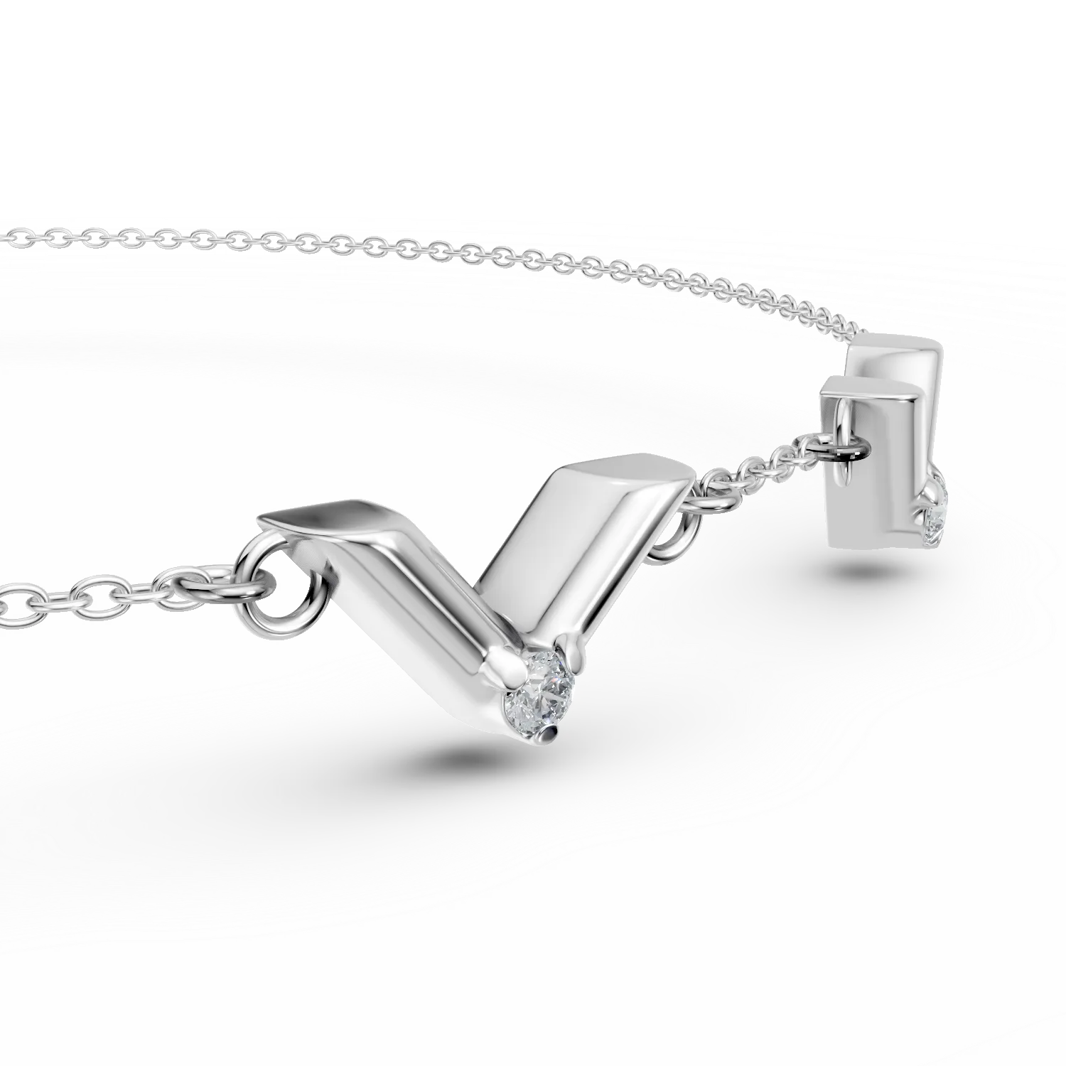 Bratara Eyes on me cu pandantive din argint cu diamante de 0.07ct create in laborator