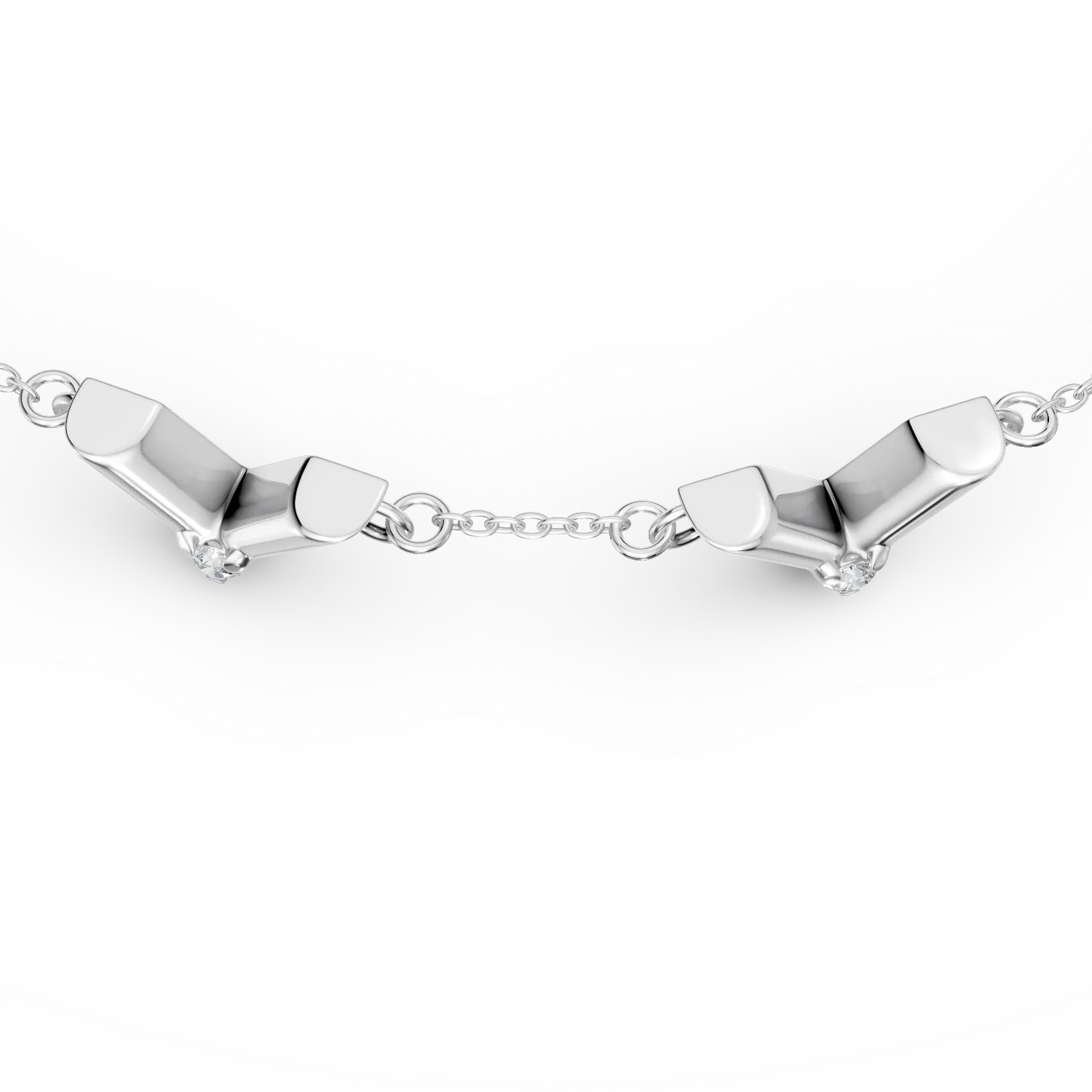 Bratara Eyes on me cu pandantive din argint cu diamante de 0.07ct create in laborator